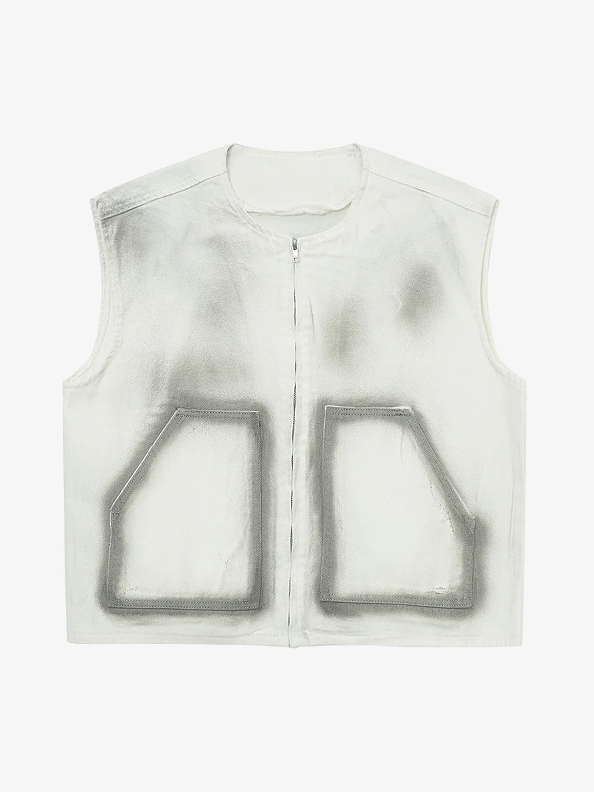 Airbrush Print Sleeveless Vest & Straight Leg Jeans Set - Image 12