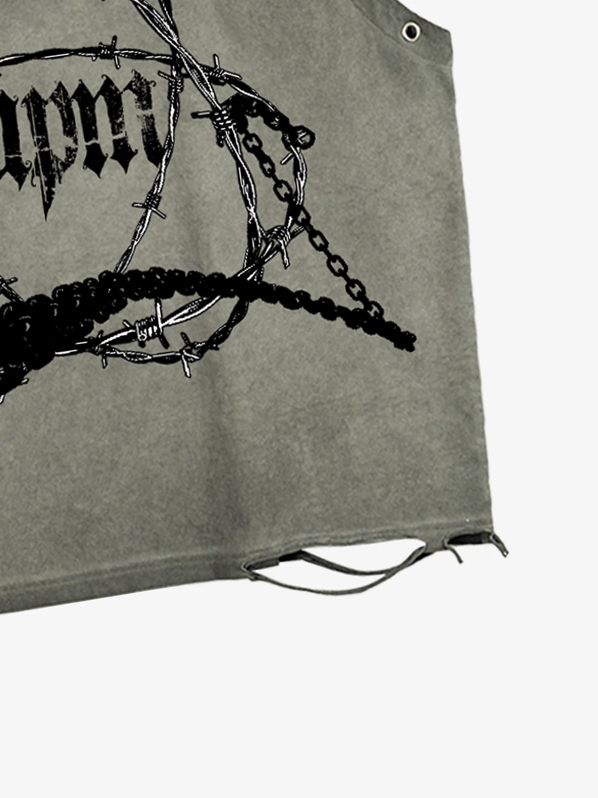 Barbed Wire Chain Graphic Sleeveless Vest - Image 10