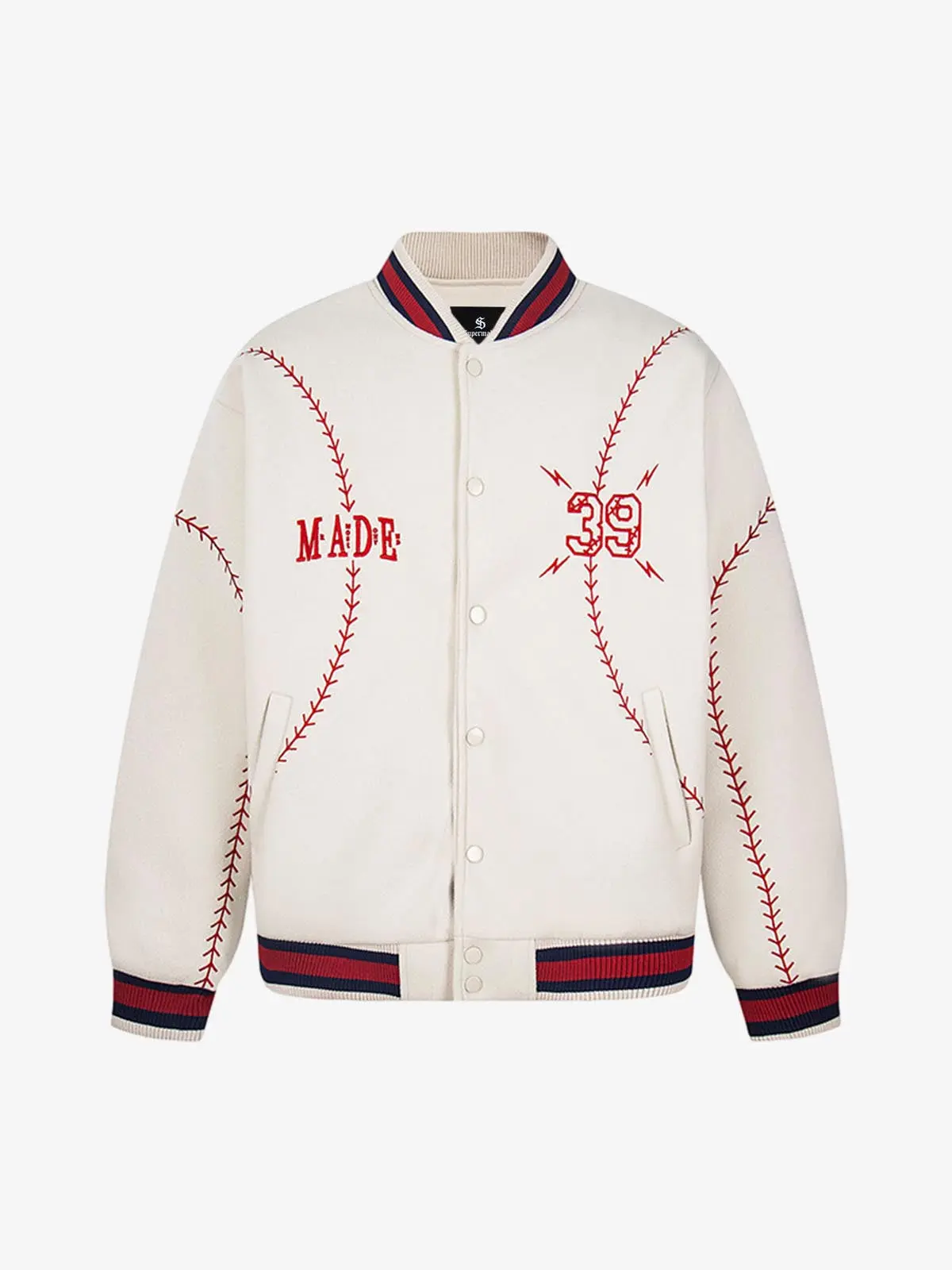 Baseball Stitch Embroidered Varsity Jacket - Image 2