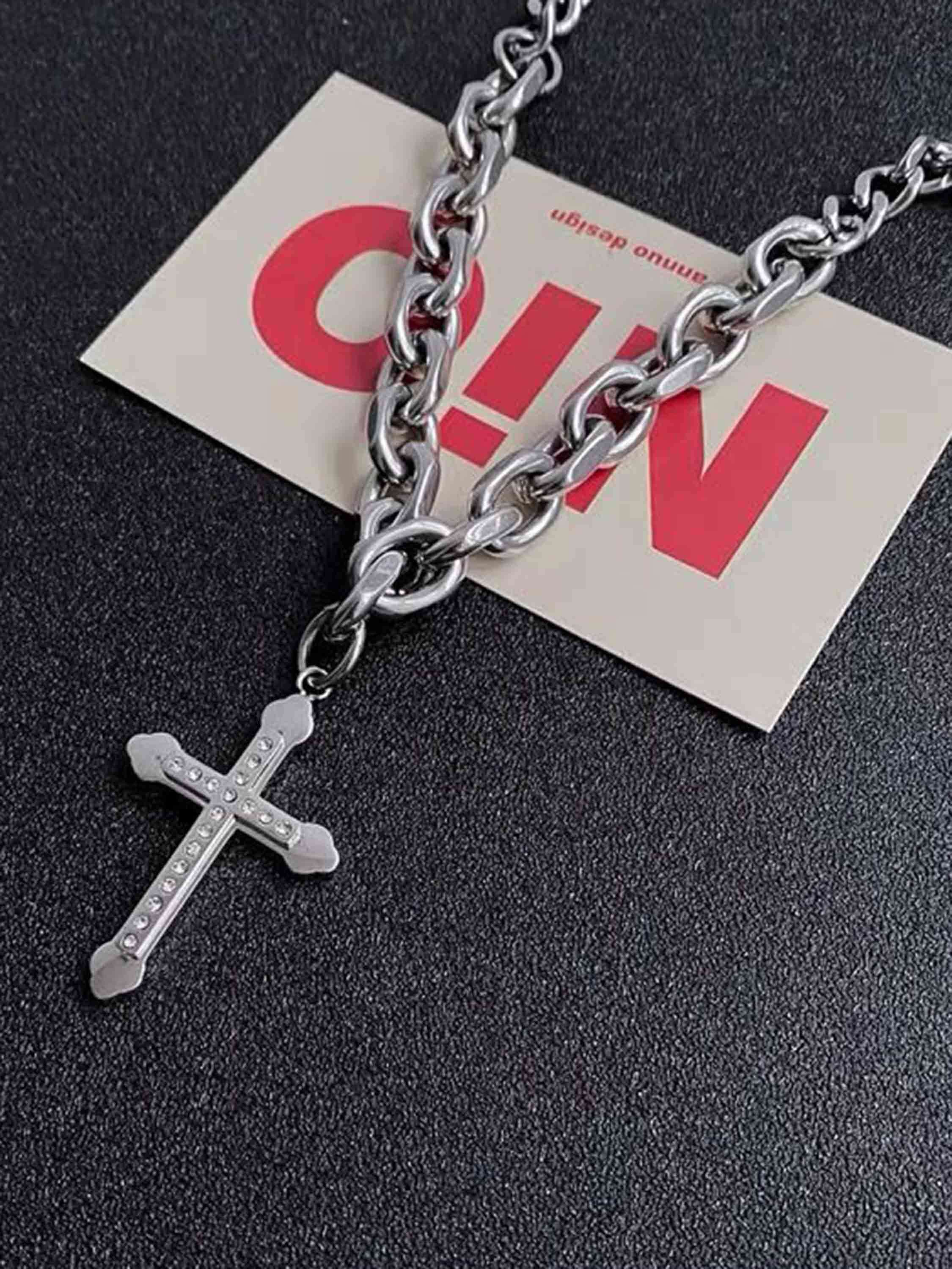 Thesupermade Black Cross Necklace -1131 - Image 3