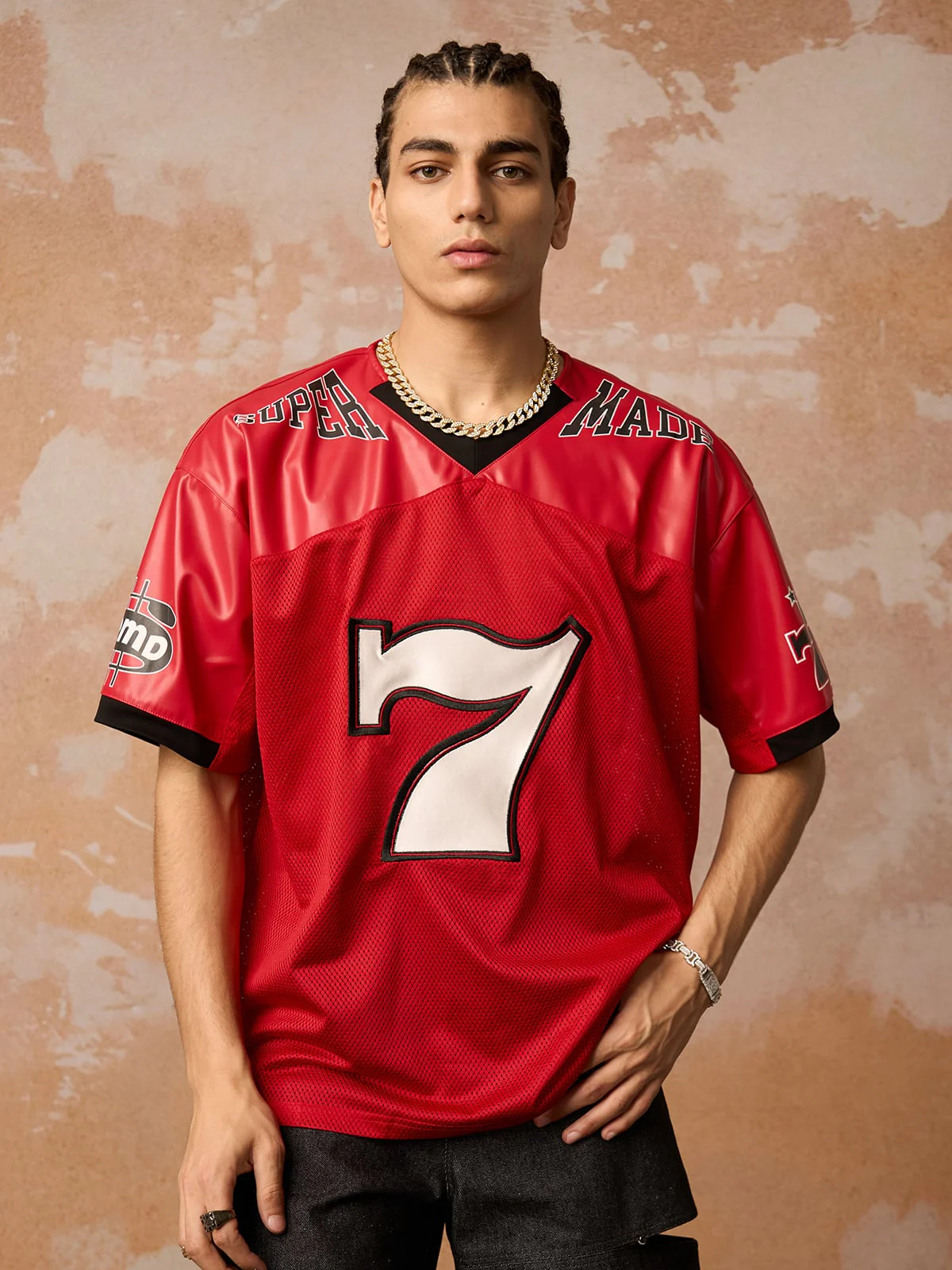 Original "SUPER 7" V-Neck Jersey T-SHIRT - 2424 - Image 3