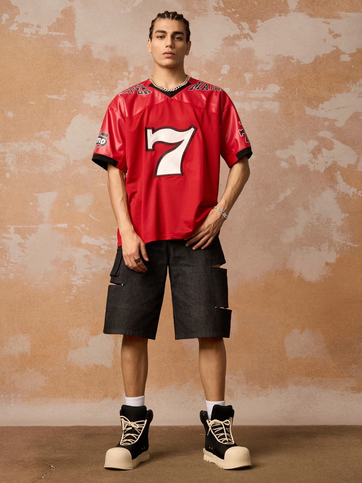 Original "SUPER 7" V-Neck Jersey T-SHIRT - 2424 - Image 7