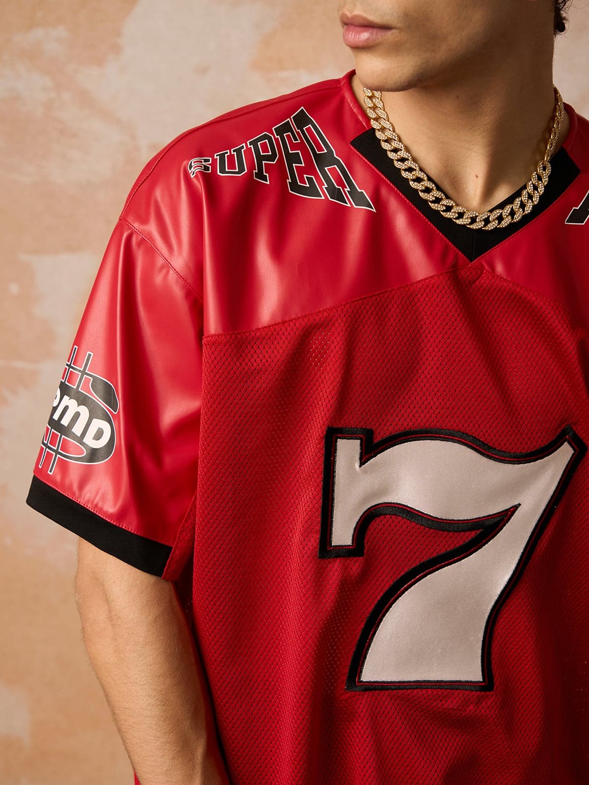 Original "SUPER 7" V-Neck Jersey T-SHIRT - 2424 - Image 8