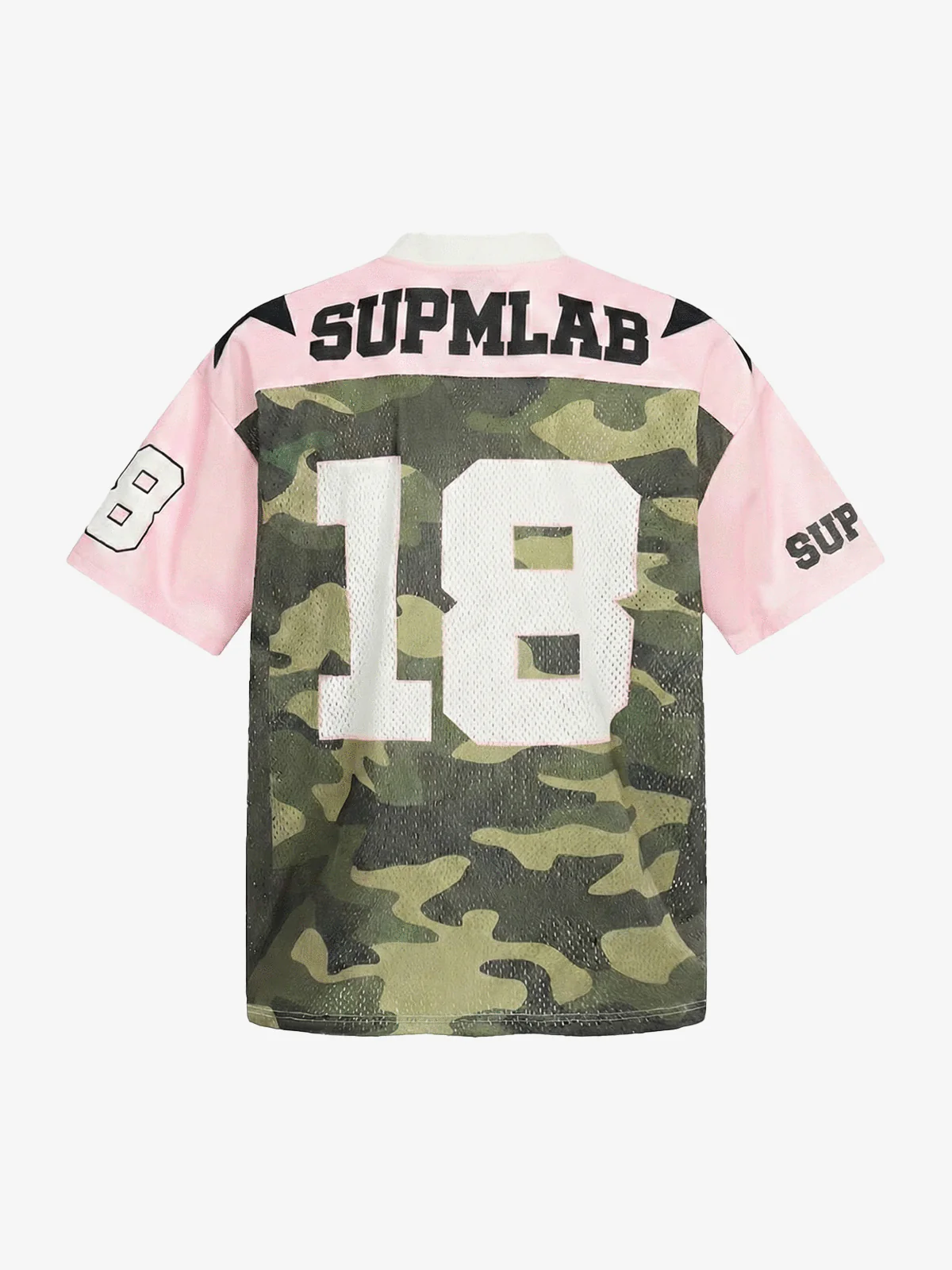 Camo Number Print Star Panel Mesh Jersey T-Shirt - Image 6