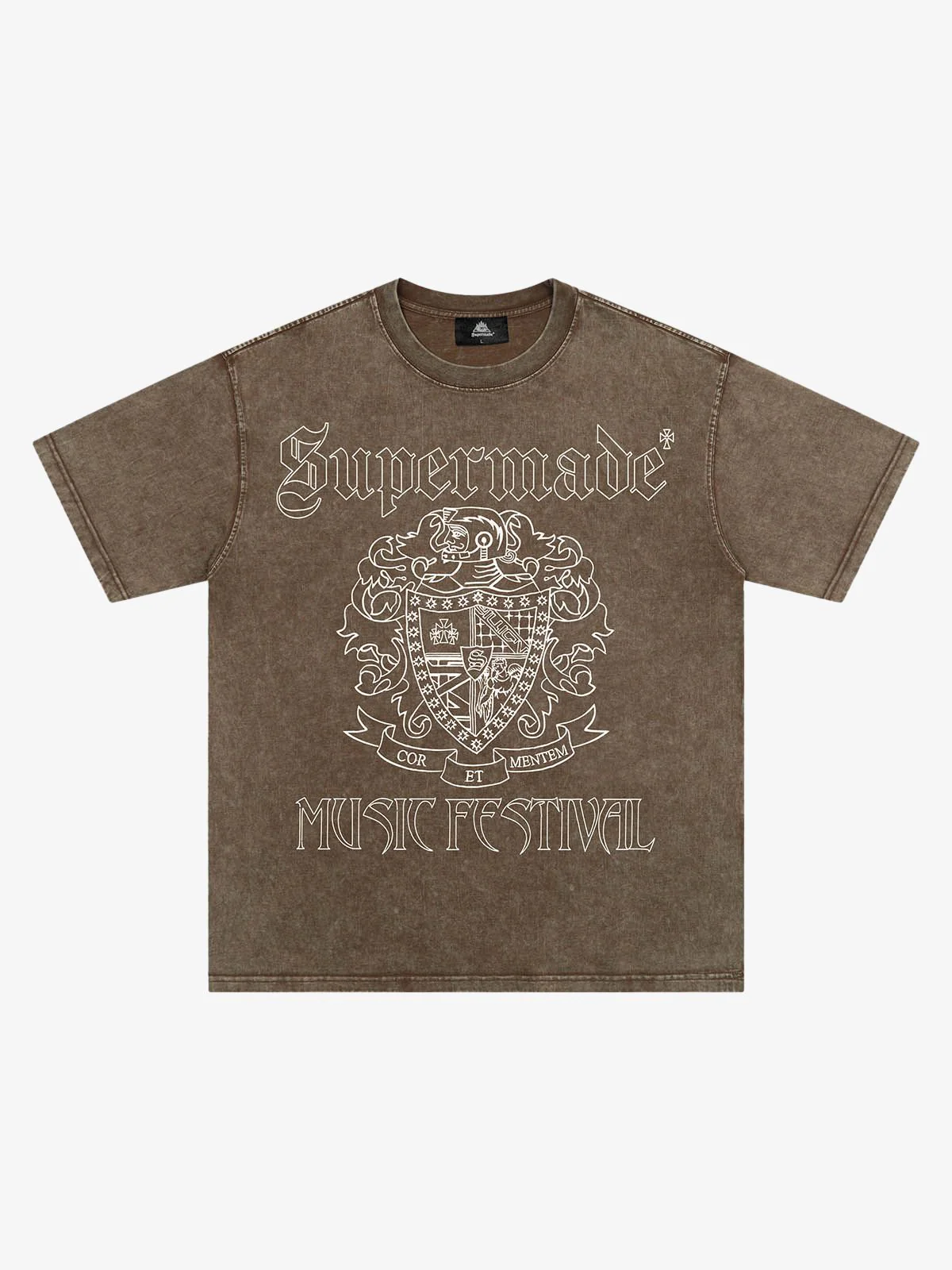 Original Gothic Letter Family Shield Badge Print T-Shirt - Image 2