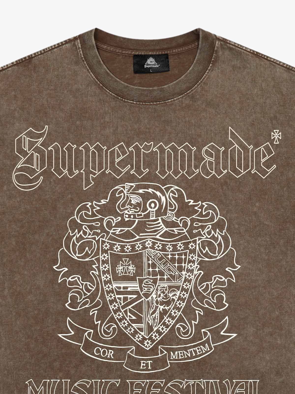 Original Gothic Letter Family Shield Badge Print T-Shirt - Image 4