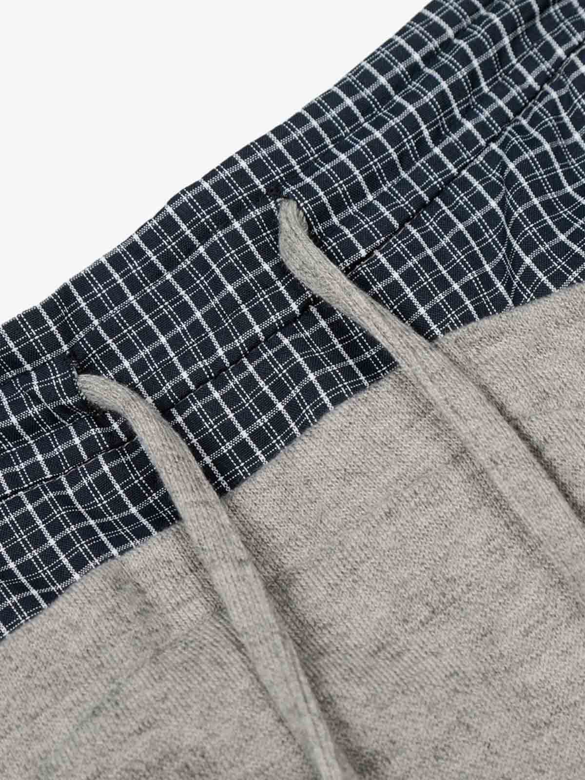 Contrast Check Waist Wide Leg Drawstring Sweatpants - Image 4