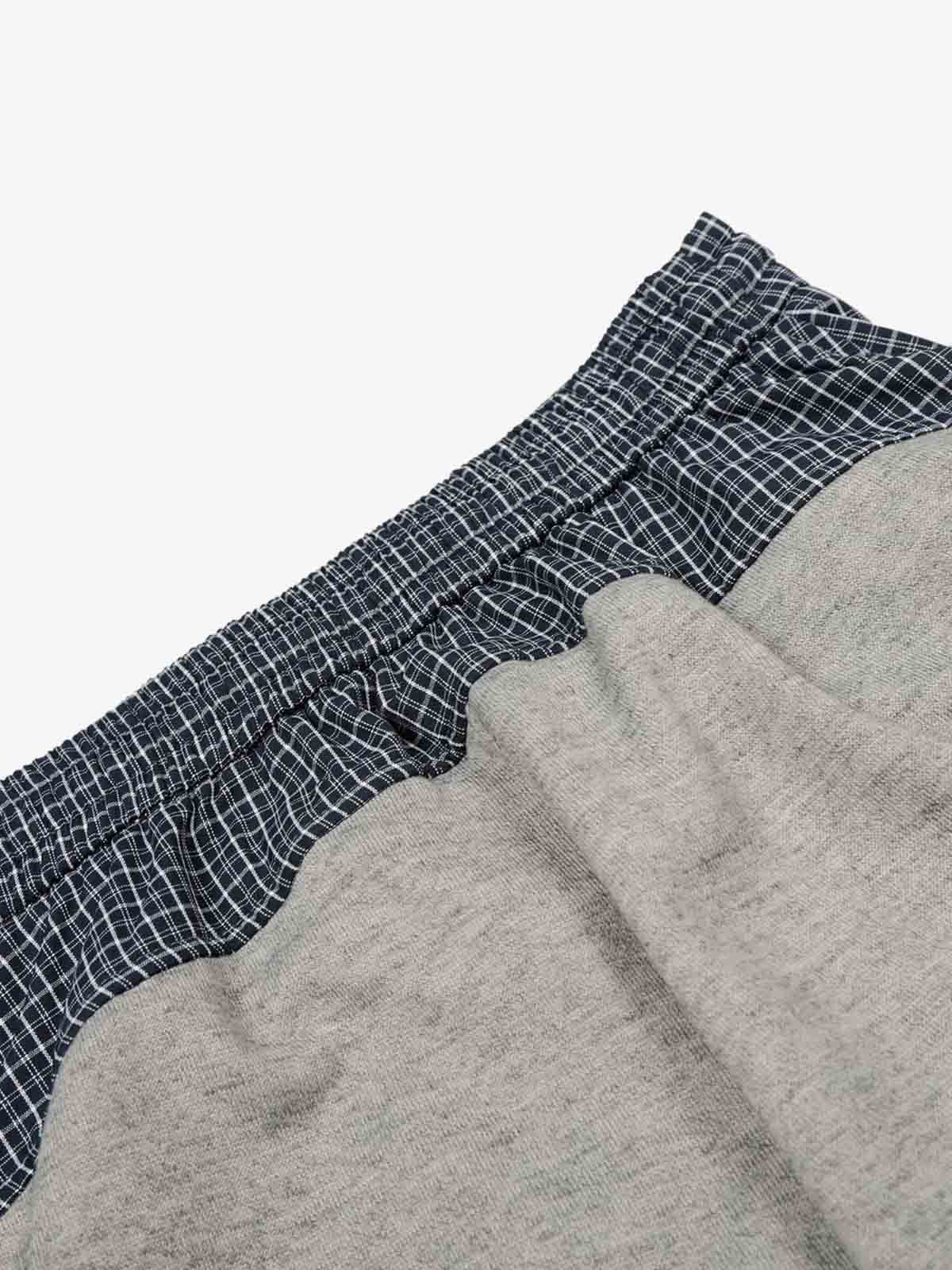 Contrast Check Waist Wide Leg Drawstring Sweatpants - Image 5