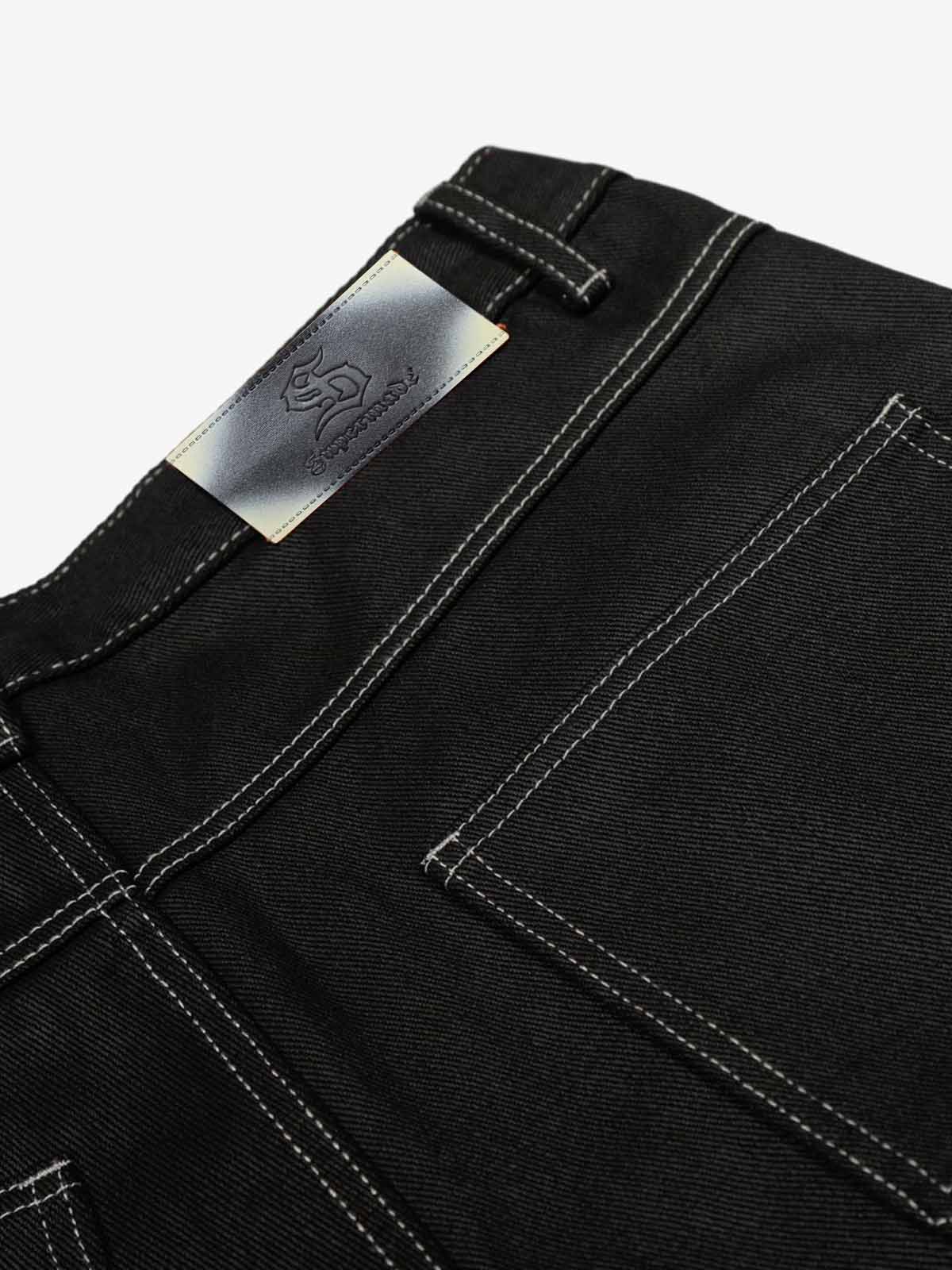 Contrast Stitch High-Waist Wide-Leg Barrel Jeans - Image 4