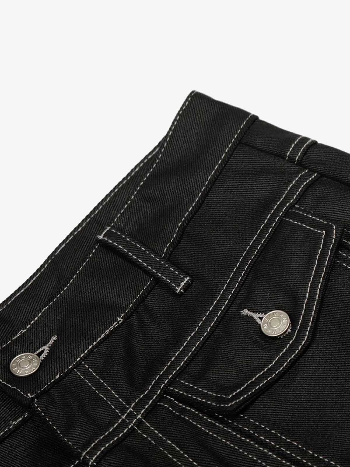 Contrast Stitch High-Waist Wide-Leg Barrel Jeans - Image 9