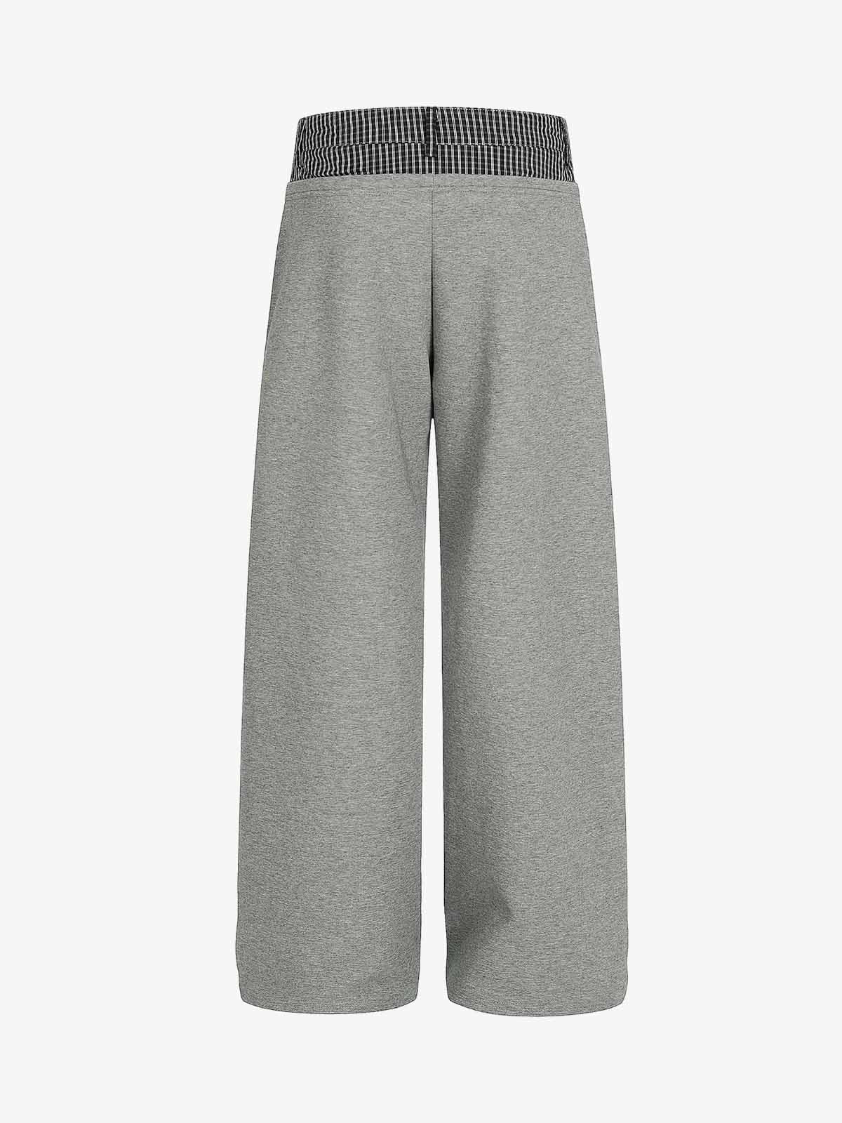 Contrast Waistband Pleated Wide Leg Pants - Image 2