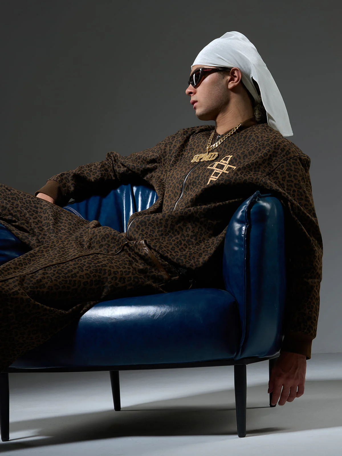 Cross Frame Leopard Print Baseball Jacket - 2572 - Image 13