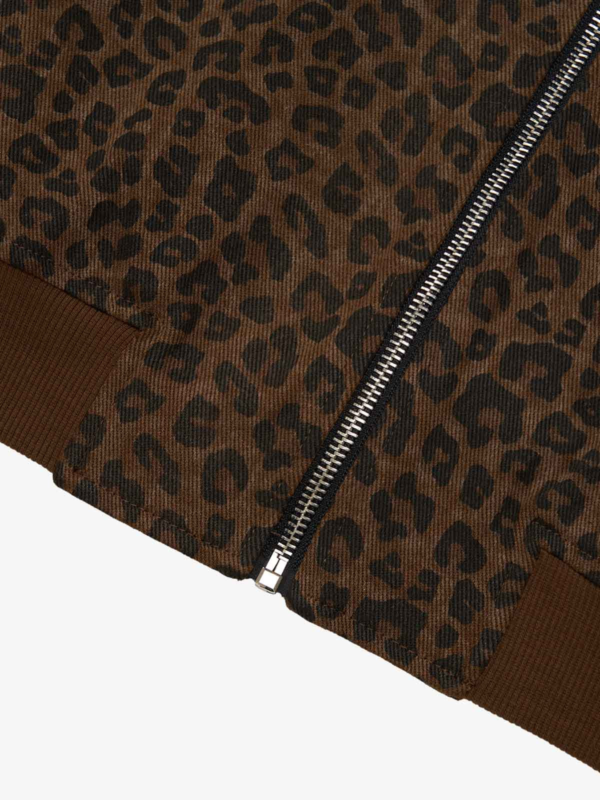 Cross Frame Leopard Print Baseball Jacket - 2572 - Image 19