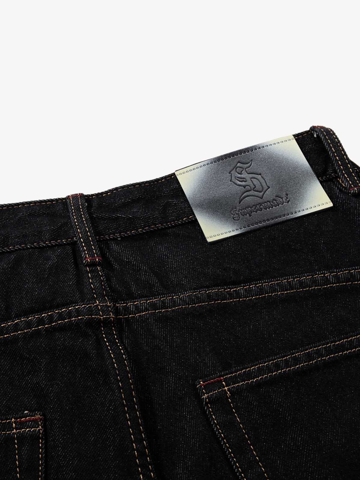 Dark Gothic Graphic Wide-Leg Jeans - Image 13