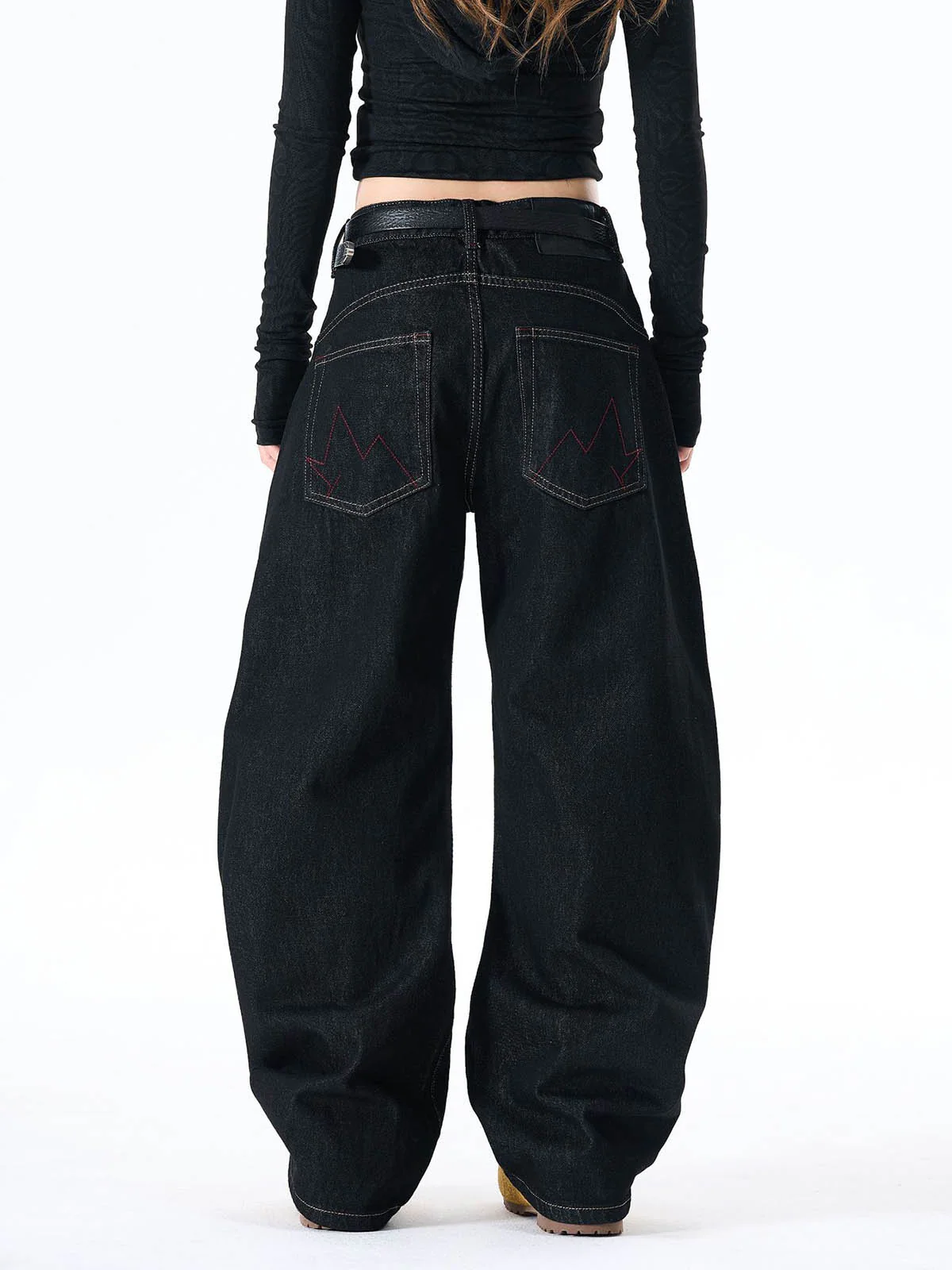 Dark Gothic Graphic Wide-Leg Jeans - Image 4