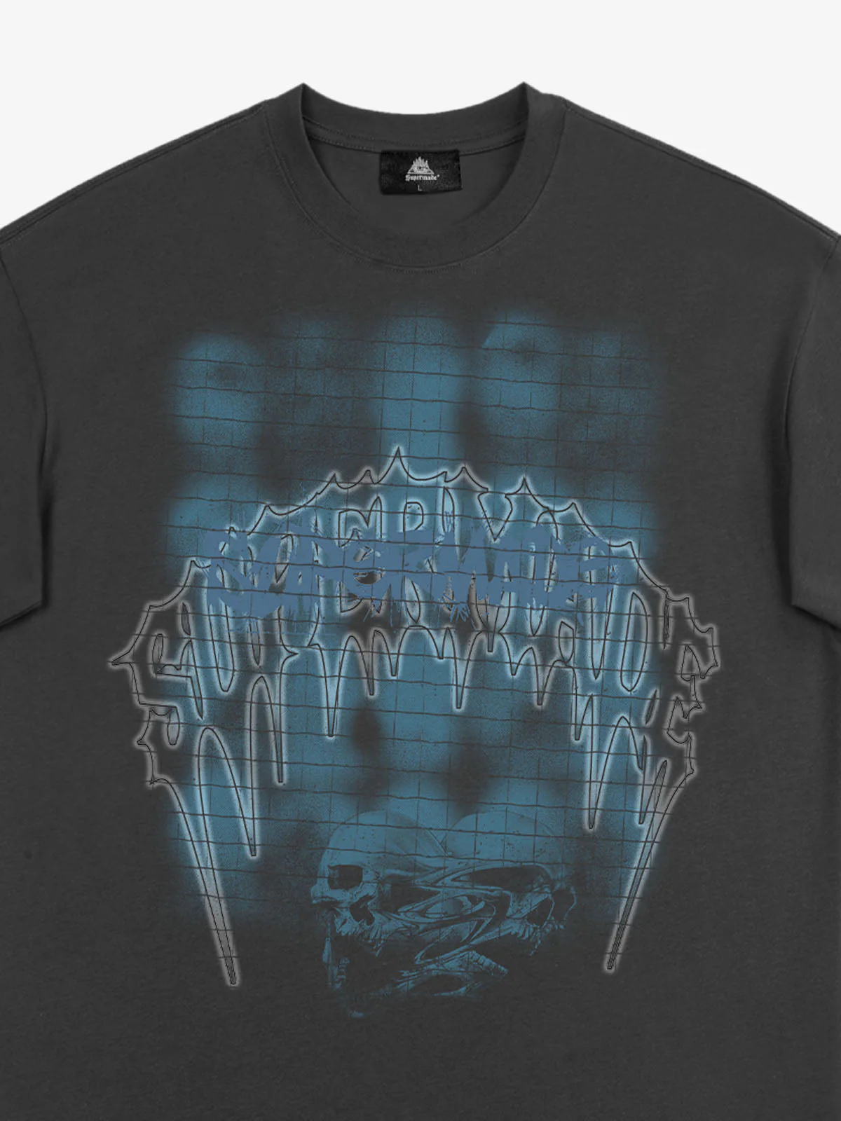 Dark Grid Skull Graphic T-Shirt - Image 11
