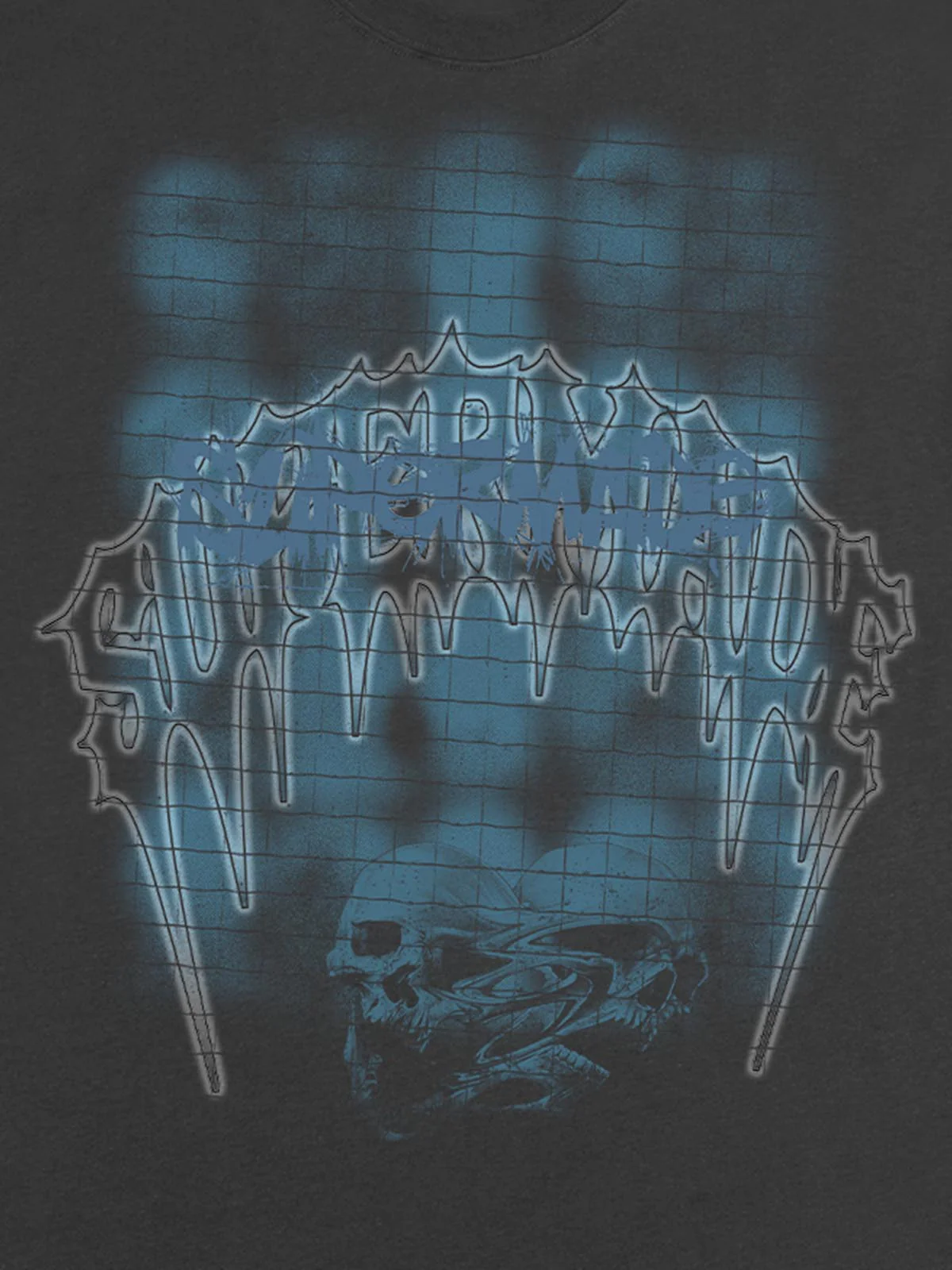 Dark Grid Skull Graphic T-Shirt - Image 12