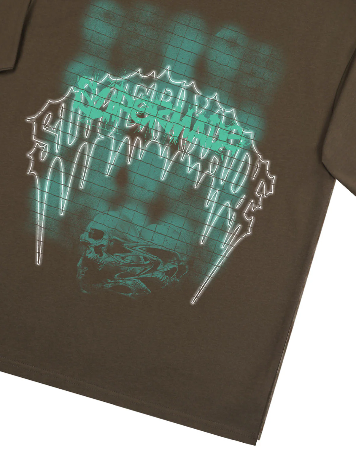 Dark Grid Skull Graphic T-Shirt - Image 13