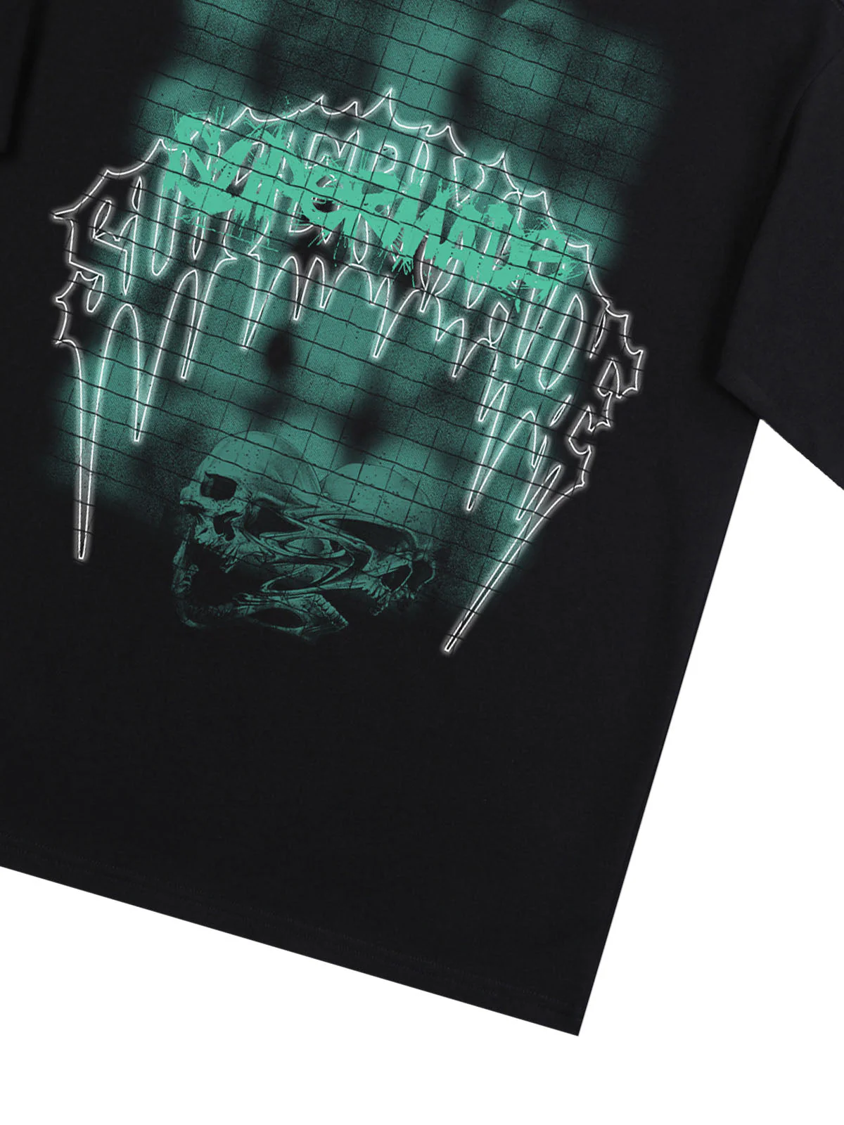 Dark Grid Skull Graphic T-Shirt - Image 18