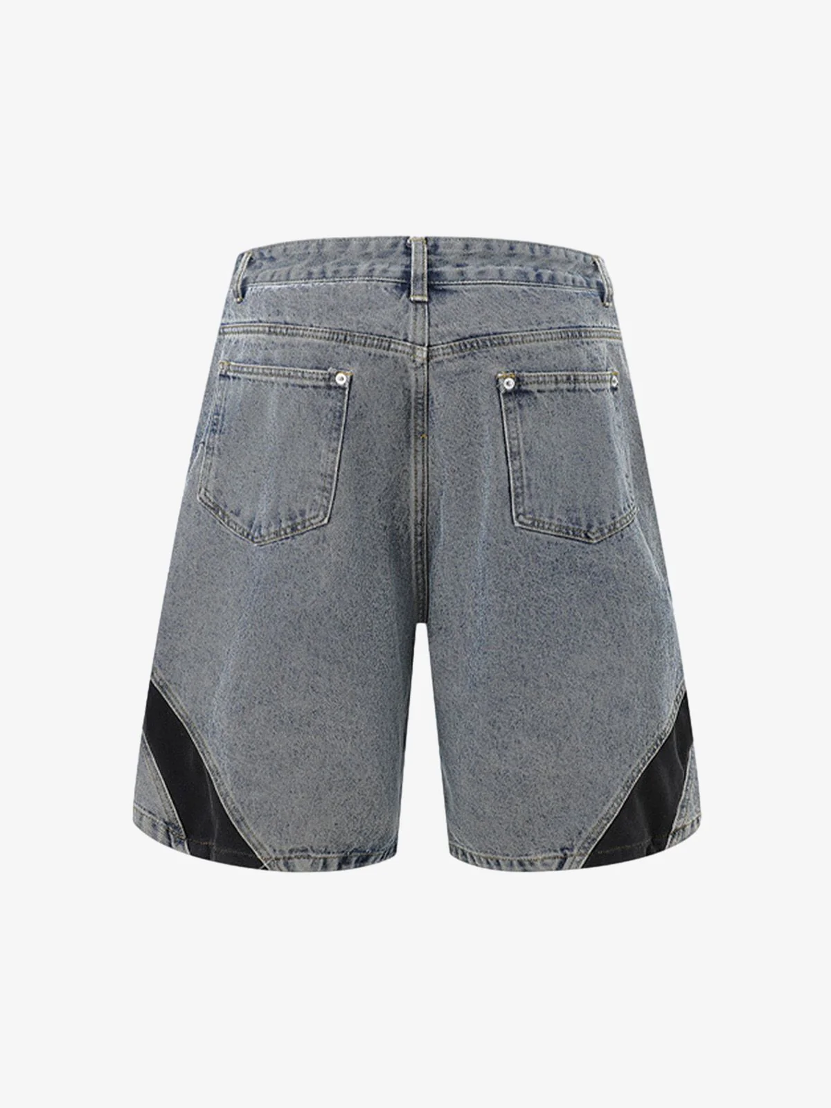 Deconstructed Patchwork Short-Sleeve Cropped Denim Set - Image 5