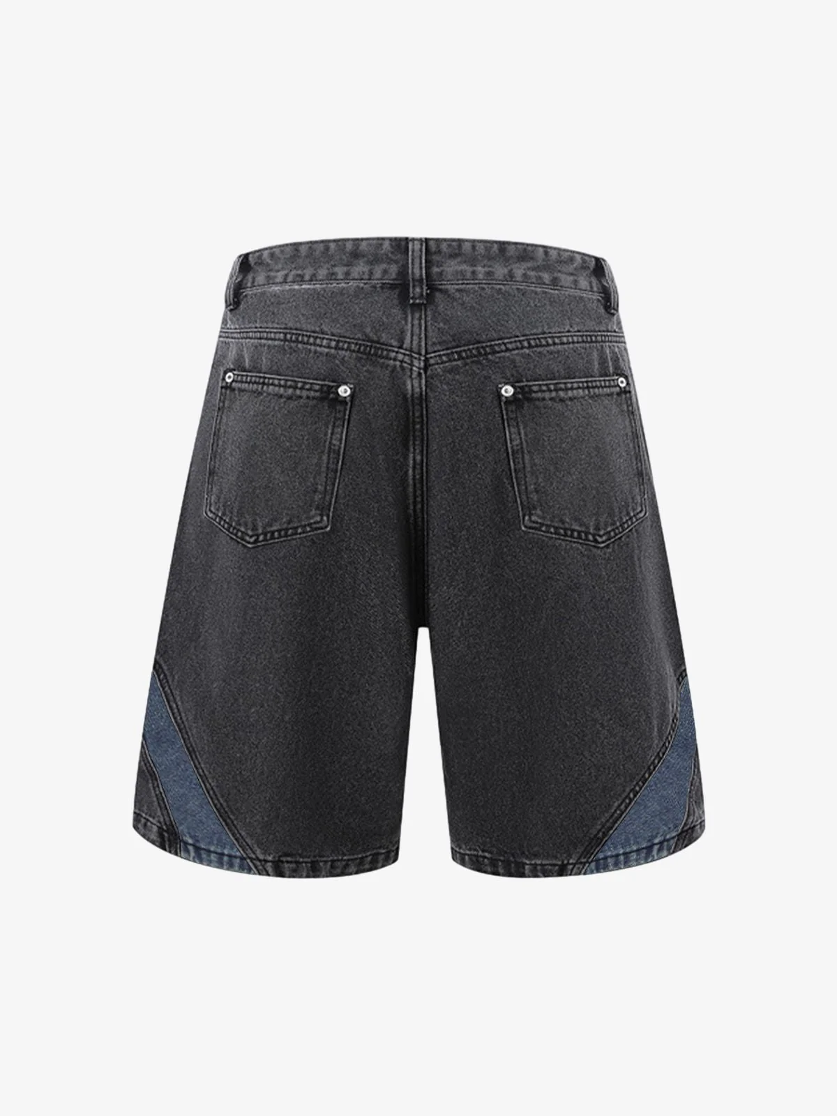 Deconstructed Patchwork Short-Sleeve Cropped Denim Set - Image 7