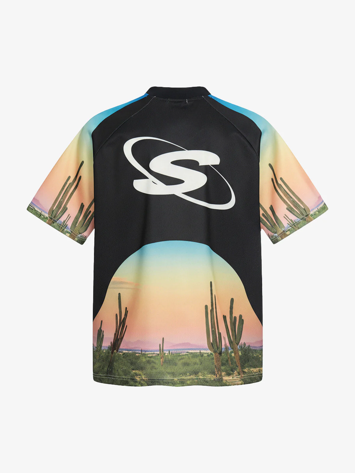 Desert Sunset Cactus All-Over Print V-Neck Jersey T-Shirt - Image 6