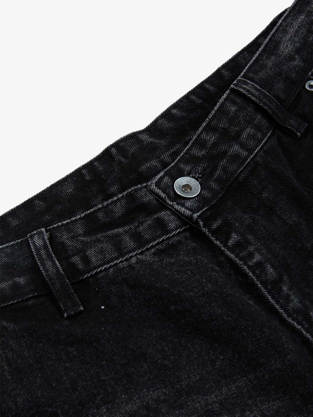 Distressed Cross Patchwork Baggy Denim Jeans - Image 11