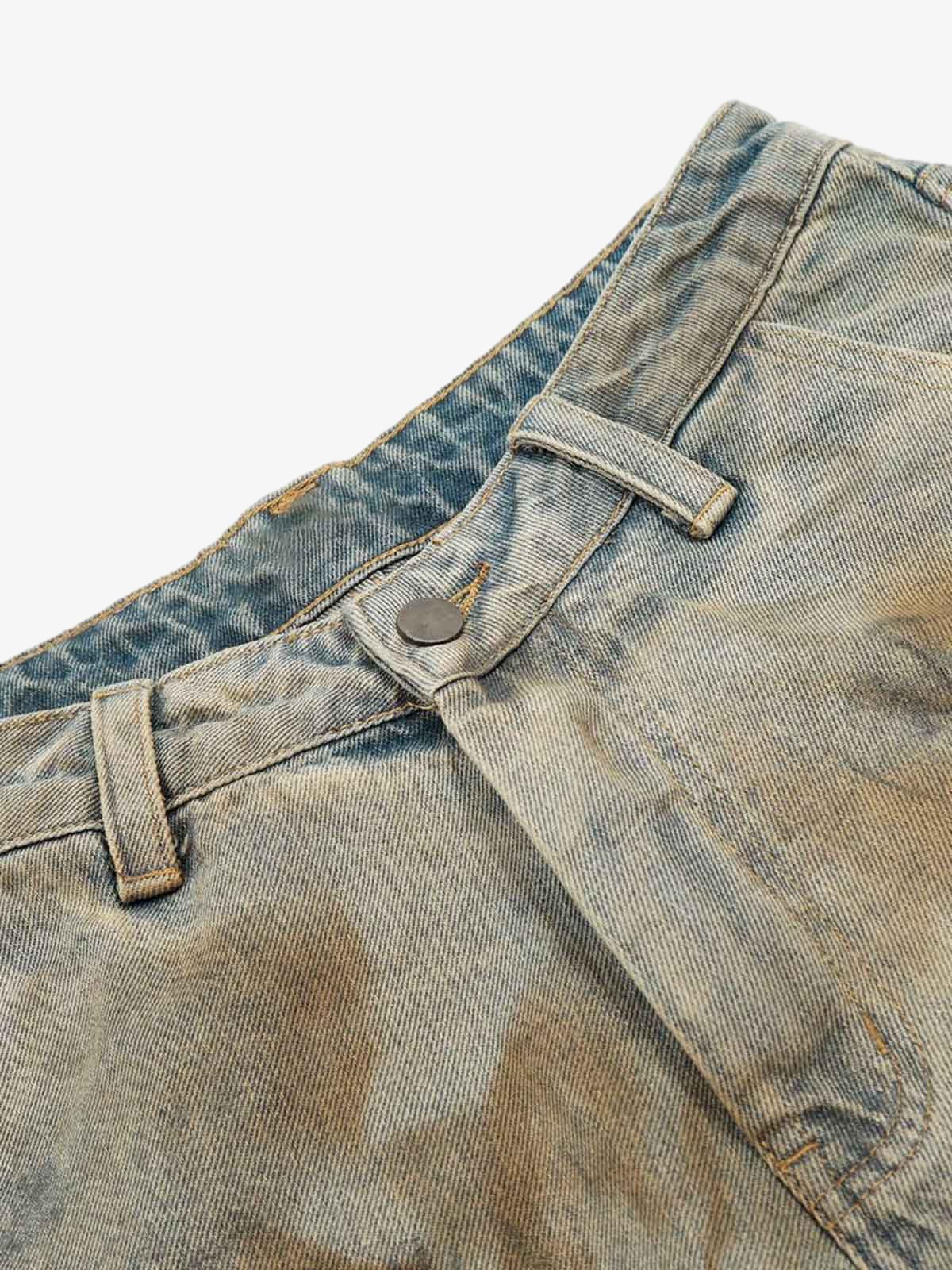 Distressed Tie-Dye Denim Shorts - 2577 - Image 8