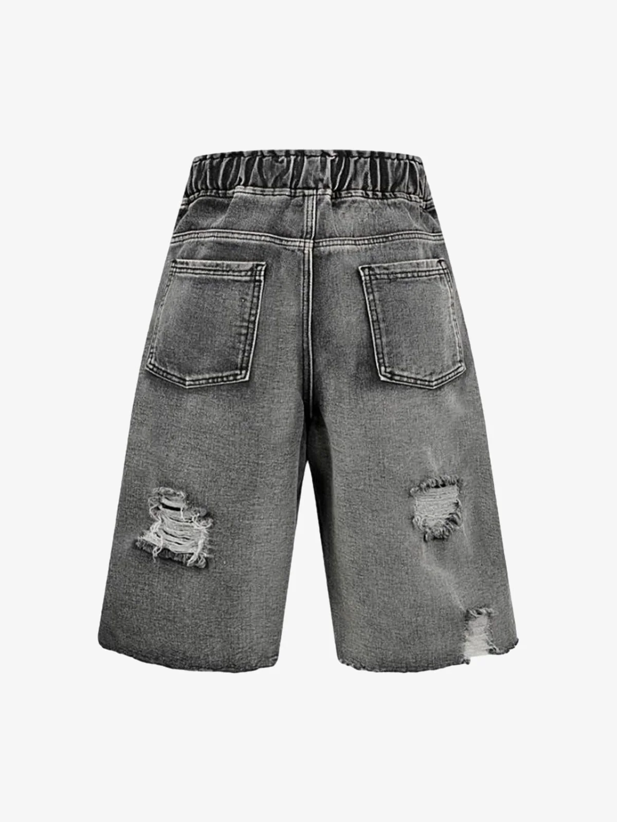 Distressed Cargo Denim Shorts - 2378 - Image 3