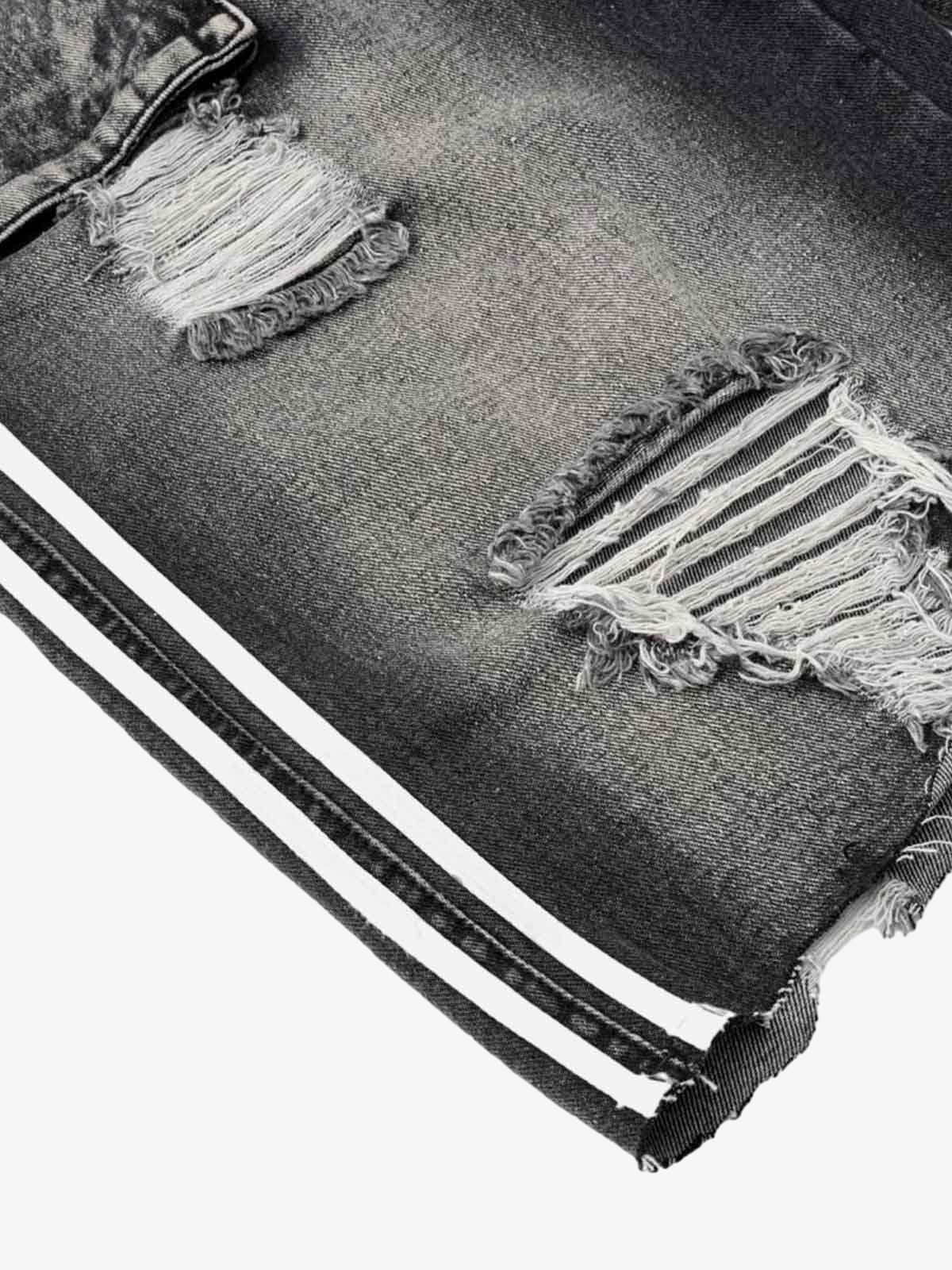 Distressed Cargo Denim Shorts - 2378 - Image 8