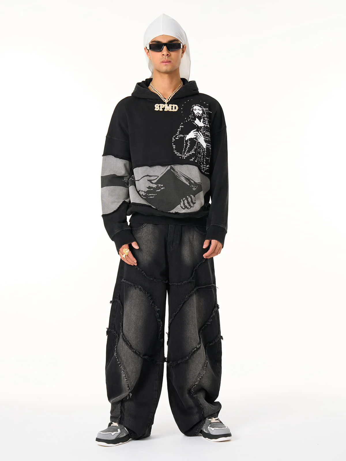 Distressed Electronic Exorcist Print Hoodie - Image 16