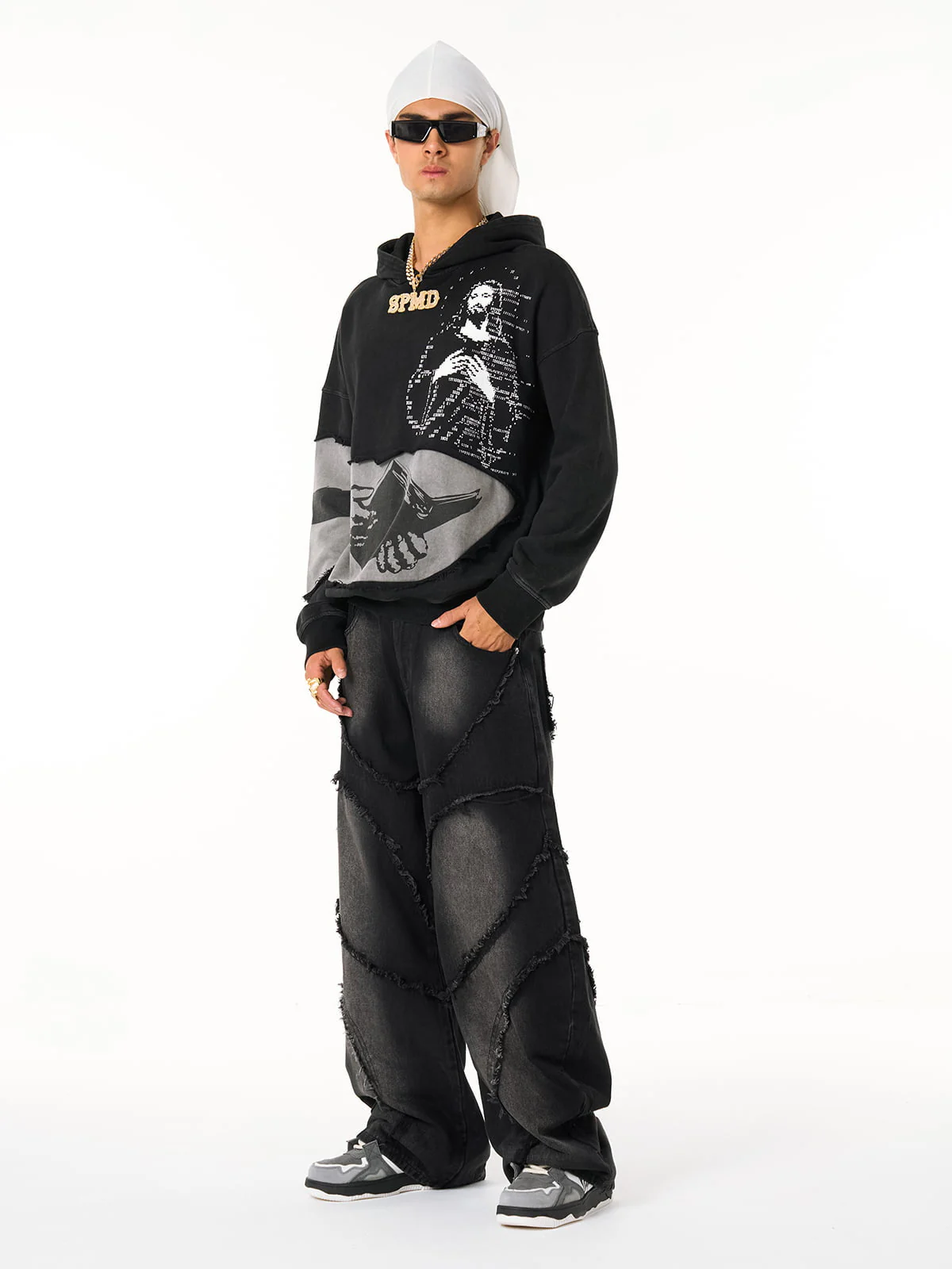 Distressed Electronic Exorcist Print Hoodie - Image 17