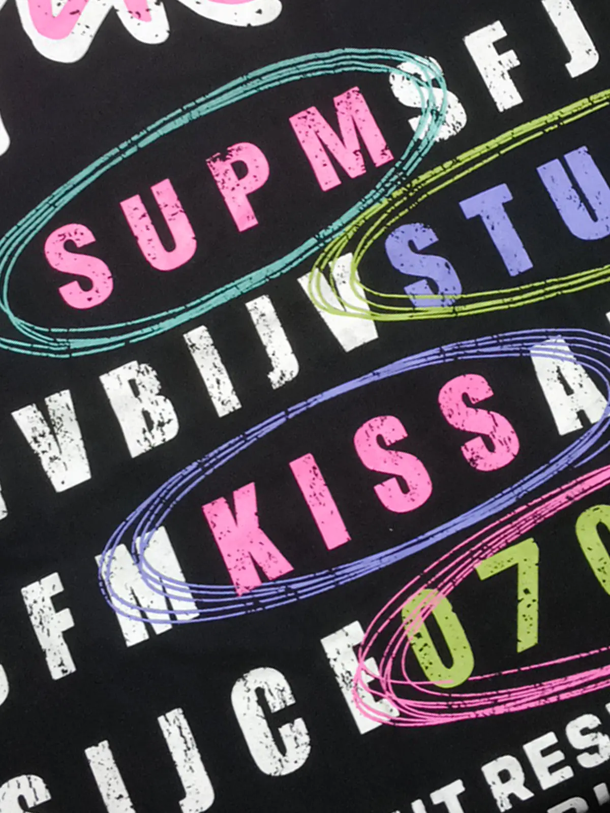 Retro Letter Graphic T-Shirtc - 2603 - Image 7