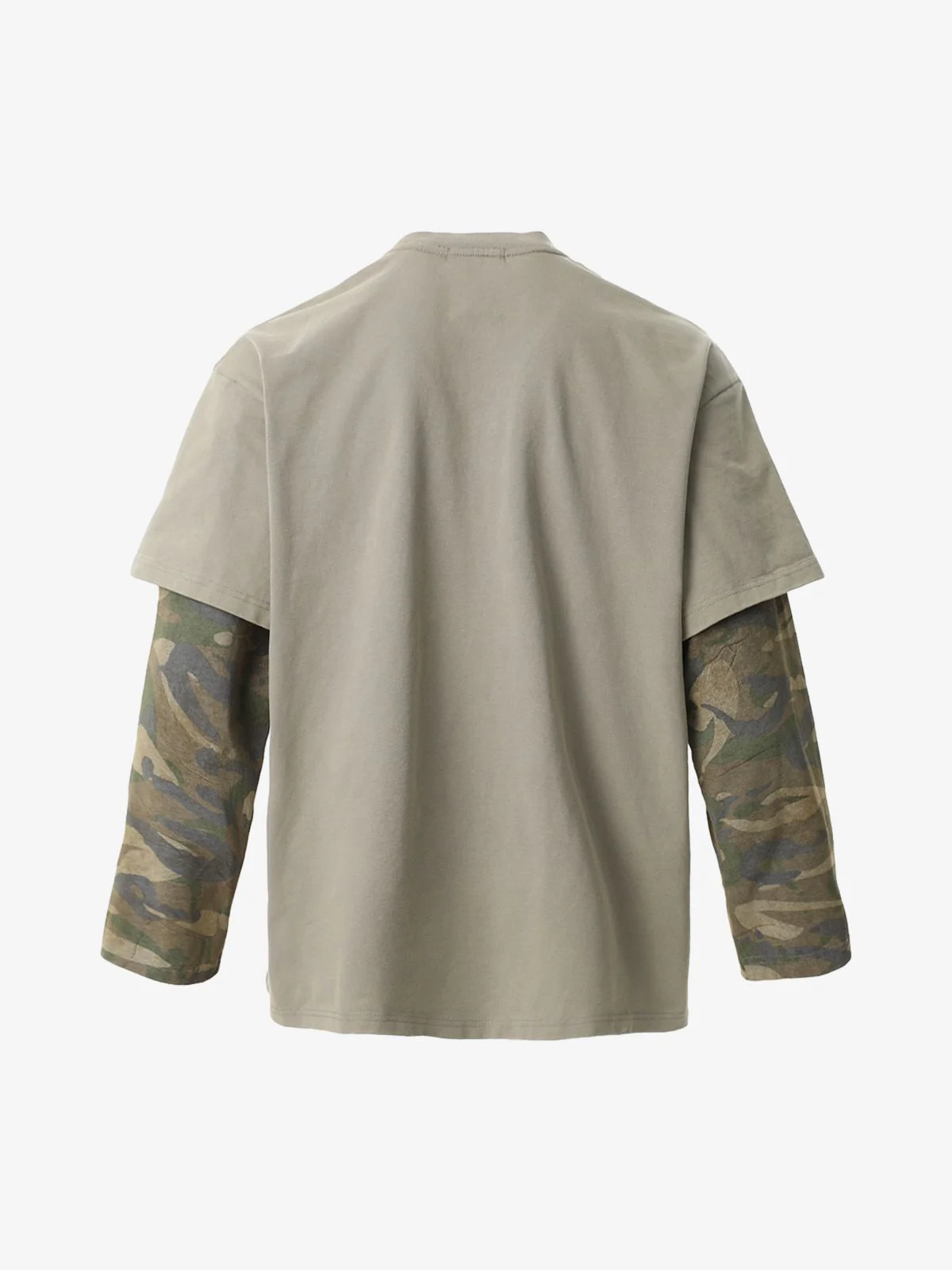 Jersey Distressed Camouflage Faux Two-Piece Graphic T-Shirt - 2420 - Image 7