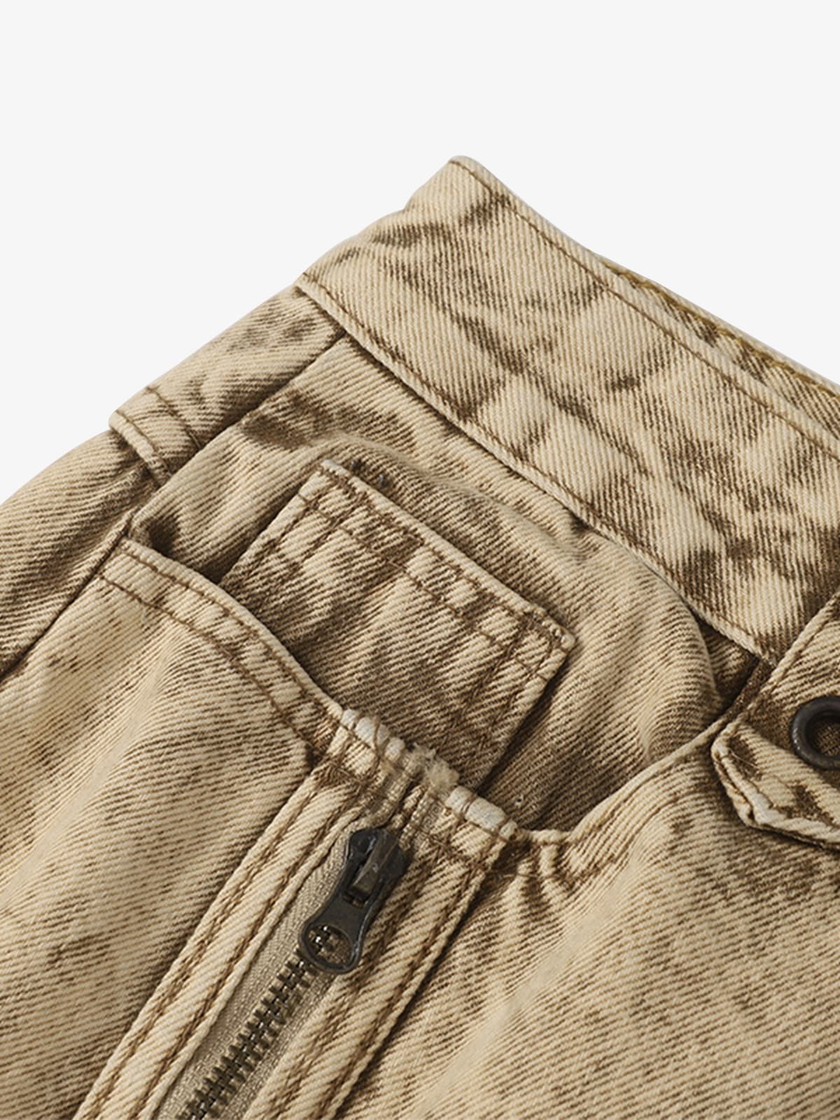 Distressed Raw-Edge Panel Sculpted Wide-Leg Jeans - 2590 - Image 4