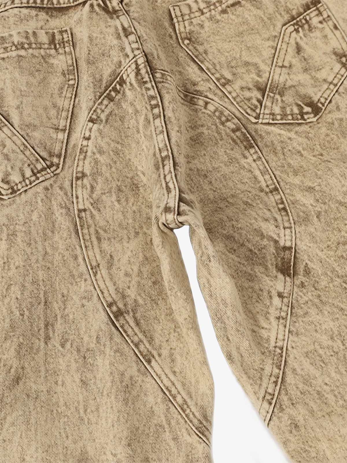 Distressed Raw-Edge Panel Sculpted Wide-Leg Jeans - 2590 - Image 6