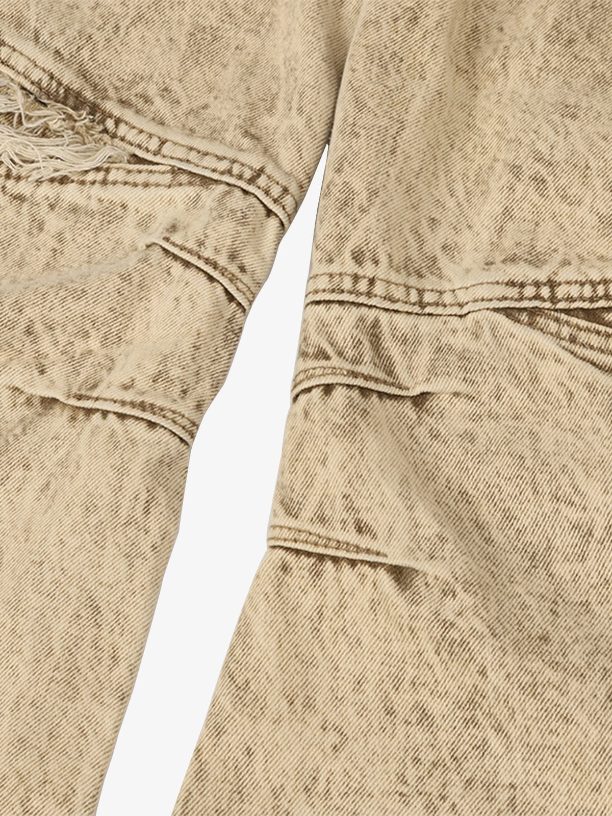Distressed Raw-Edge Panel Sculpted Wide-Leg Jeans - 2590 - Image 7