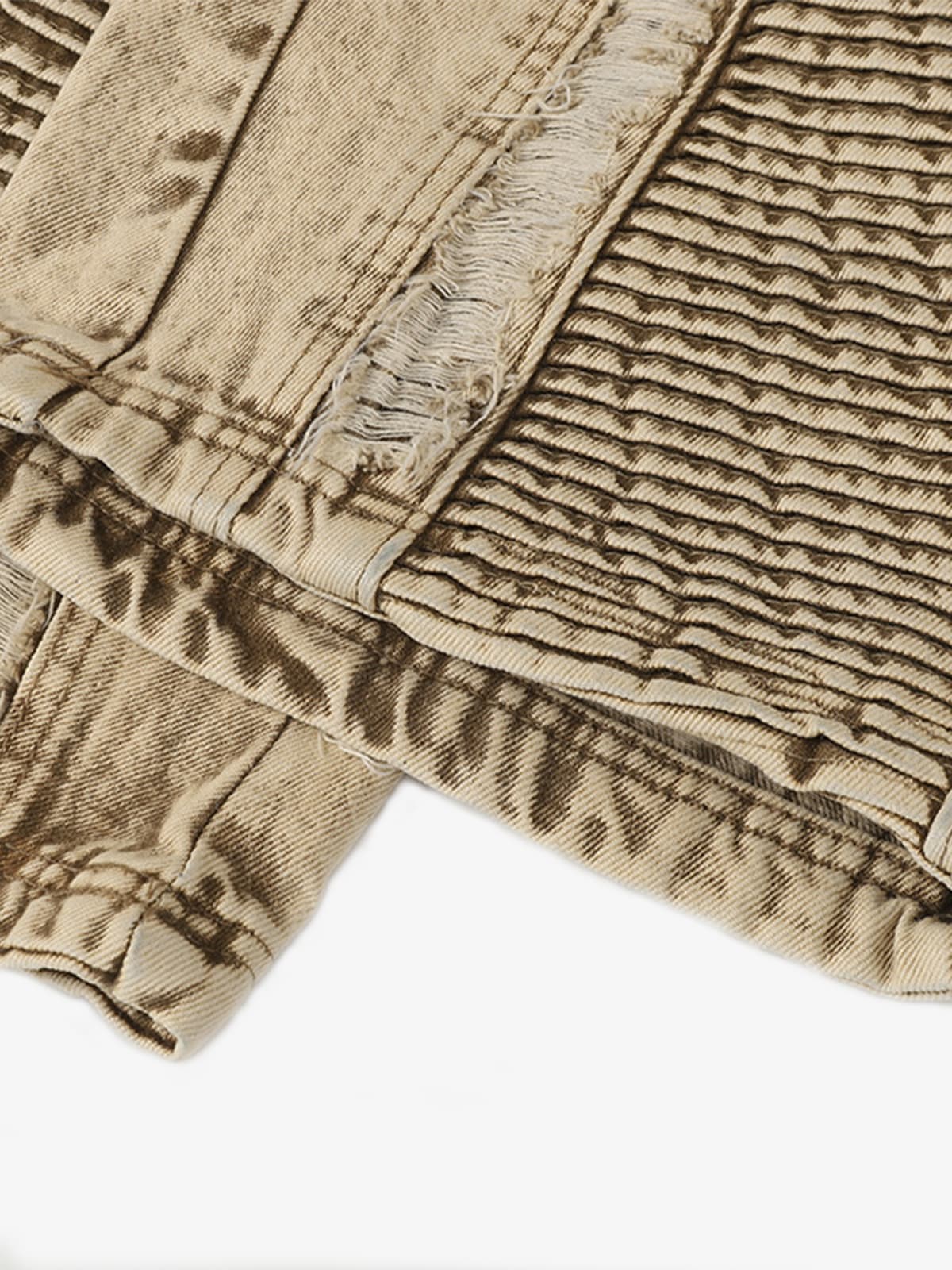 Distressed Raw-Edge Panel Sculpted Wide-Leg Jeans - 2590 - Image 9