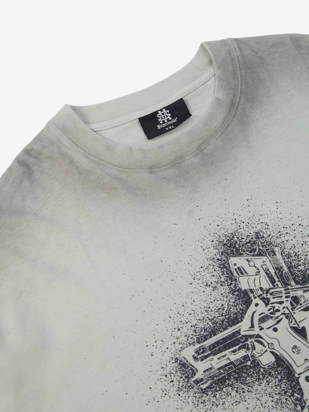 Distressed Rebellious Gun and Cross Print T-Shirt - Image 14