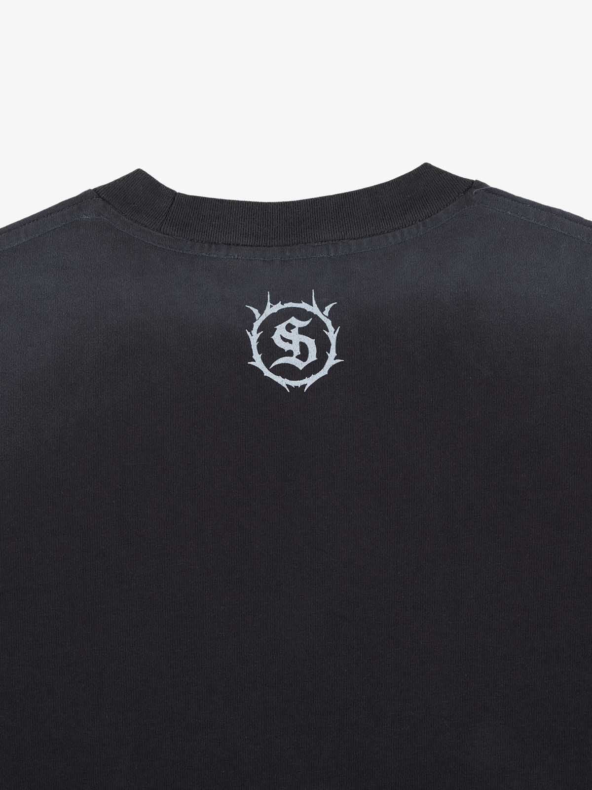 Distressed Rebellious Gun and Cross Print T-Shirt - Image 18