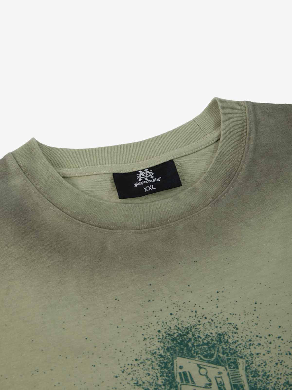Distressed Rebellious Gun and Cross Print T-Shirt - Image 19