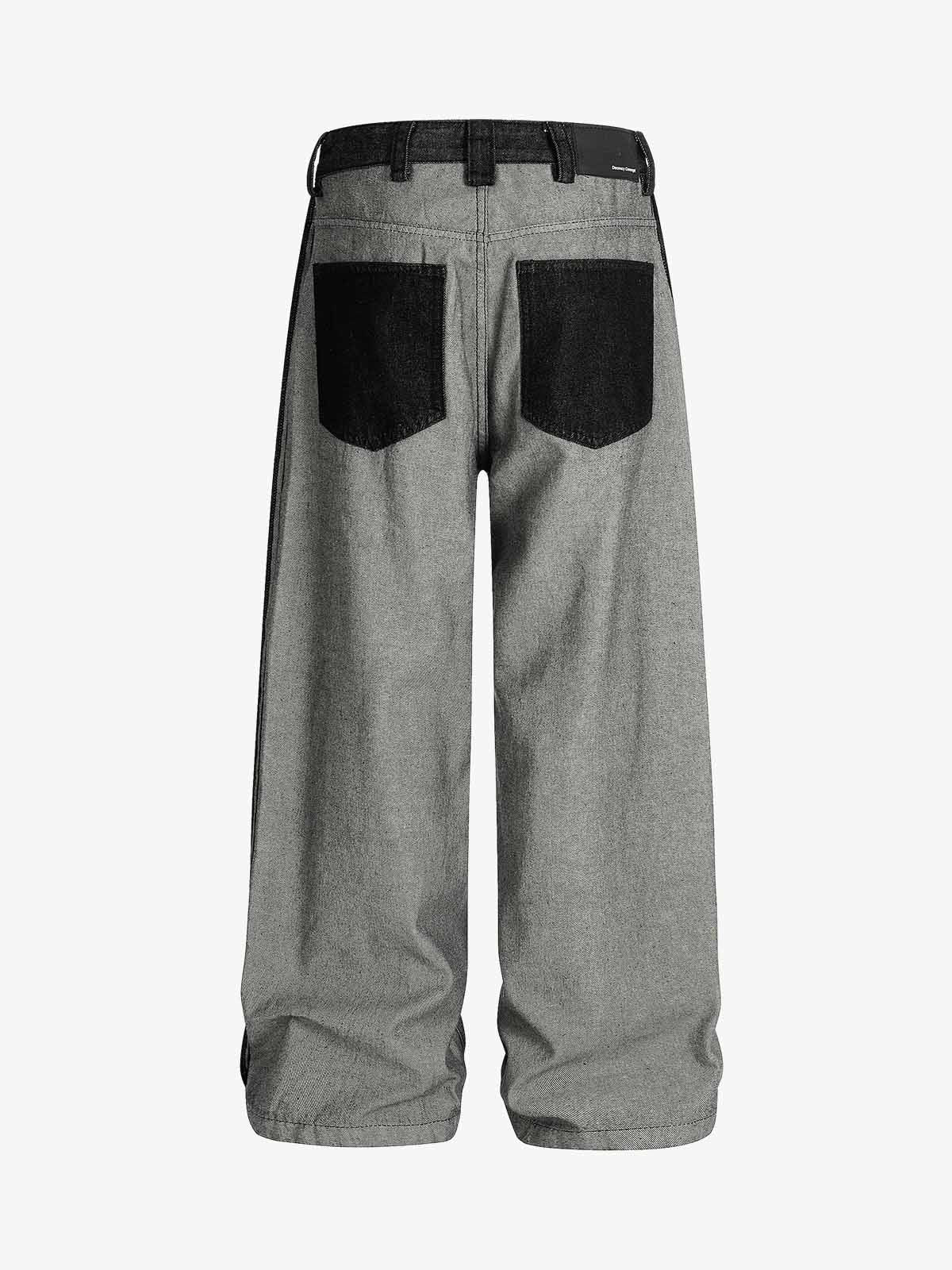 Distressed Reverse Design Large Pocket Printed Jeans - 2568 - Image 6