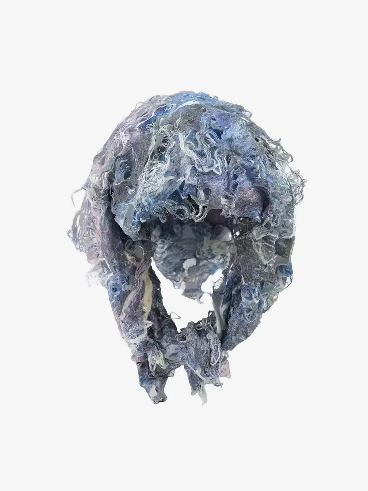 Distressed Tie-Dye Mixed Color Wasteland Square Scarf - Image 4