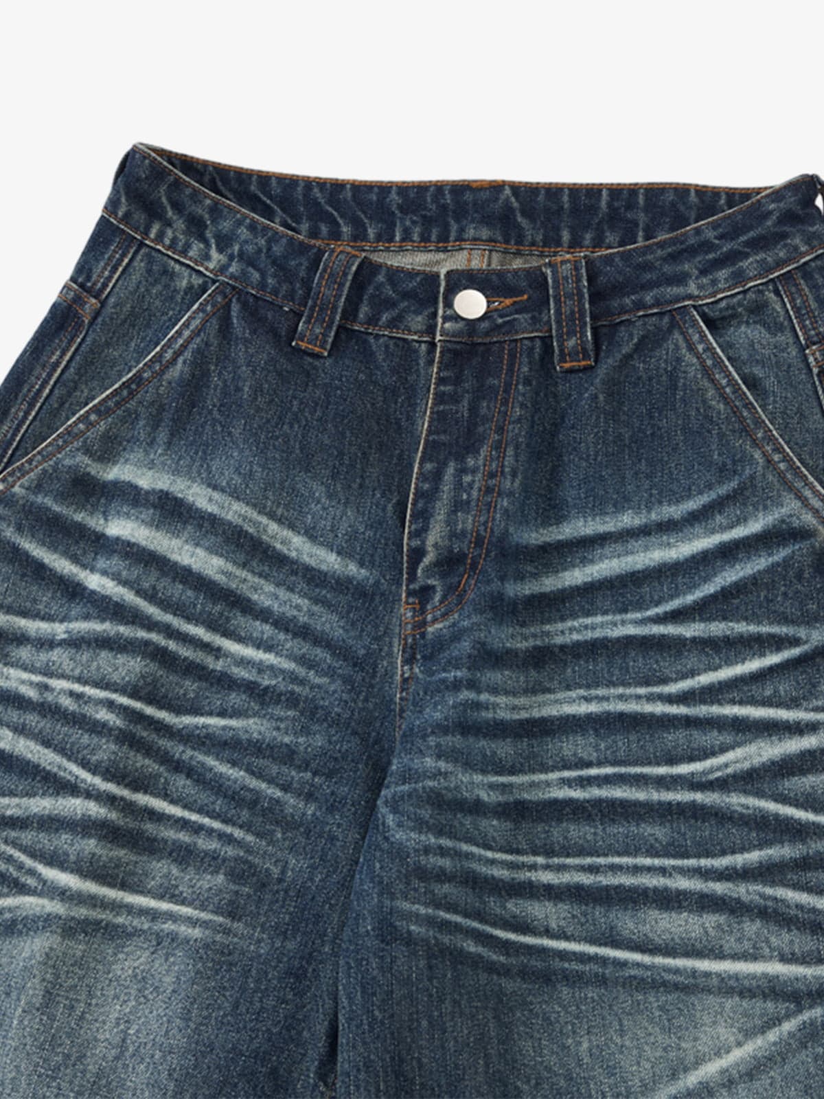 Distressed Whiskered Barrel Jeans - Image 3