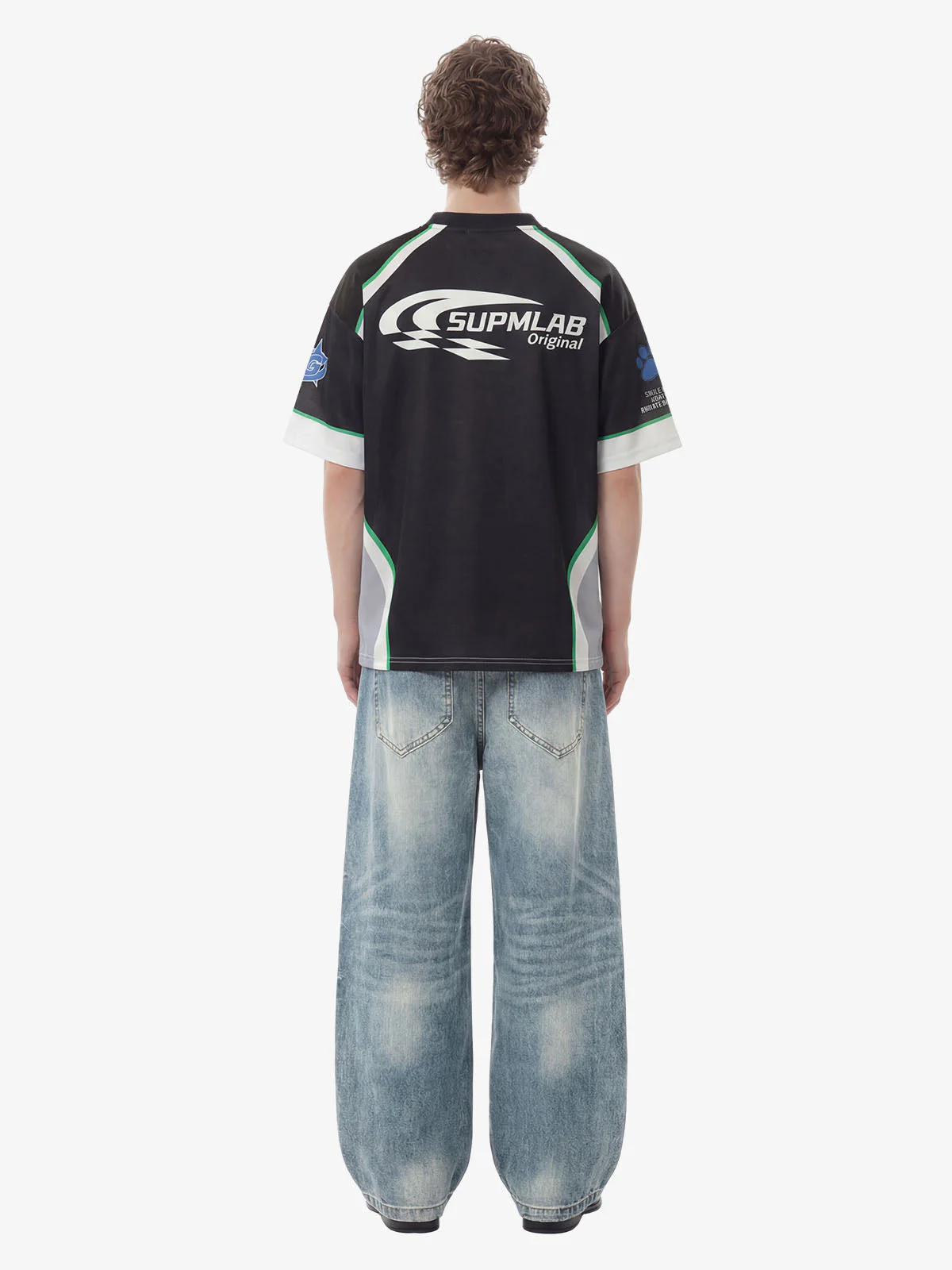Doberman Graphic Racing Moto Style V-Neck Jersey T-Shirt - Image 5
