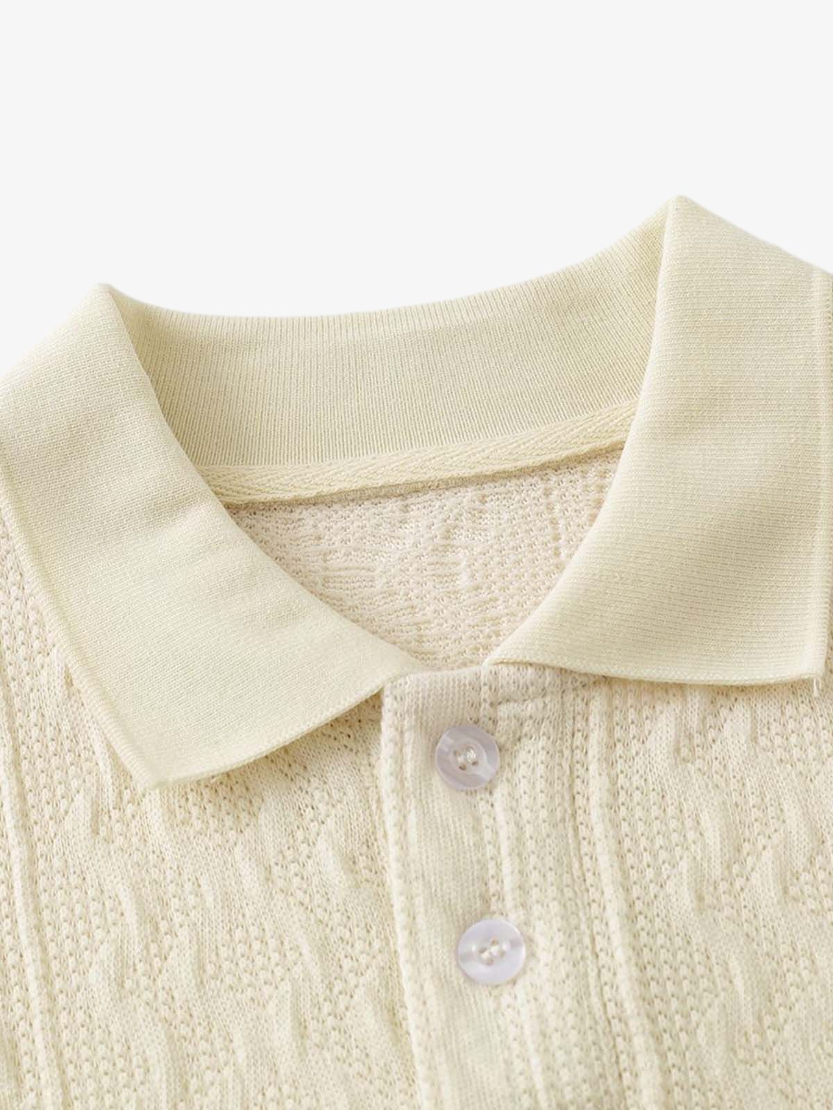 Vintage Print Lapel Short Sleeve Polo Shirt - Image 4