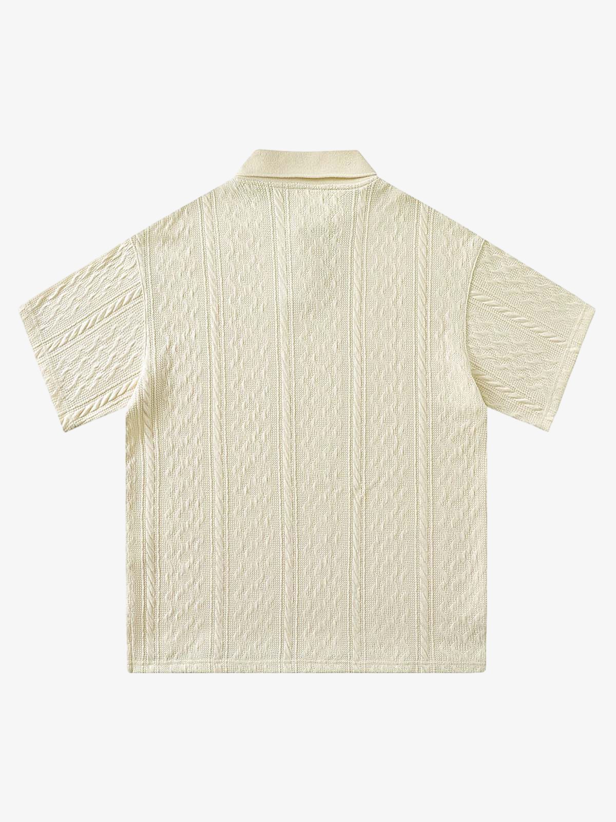 Vintage Print Lapel Short Sleeve Polo Shirt - Image 7