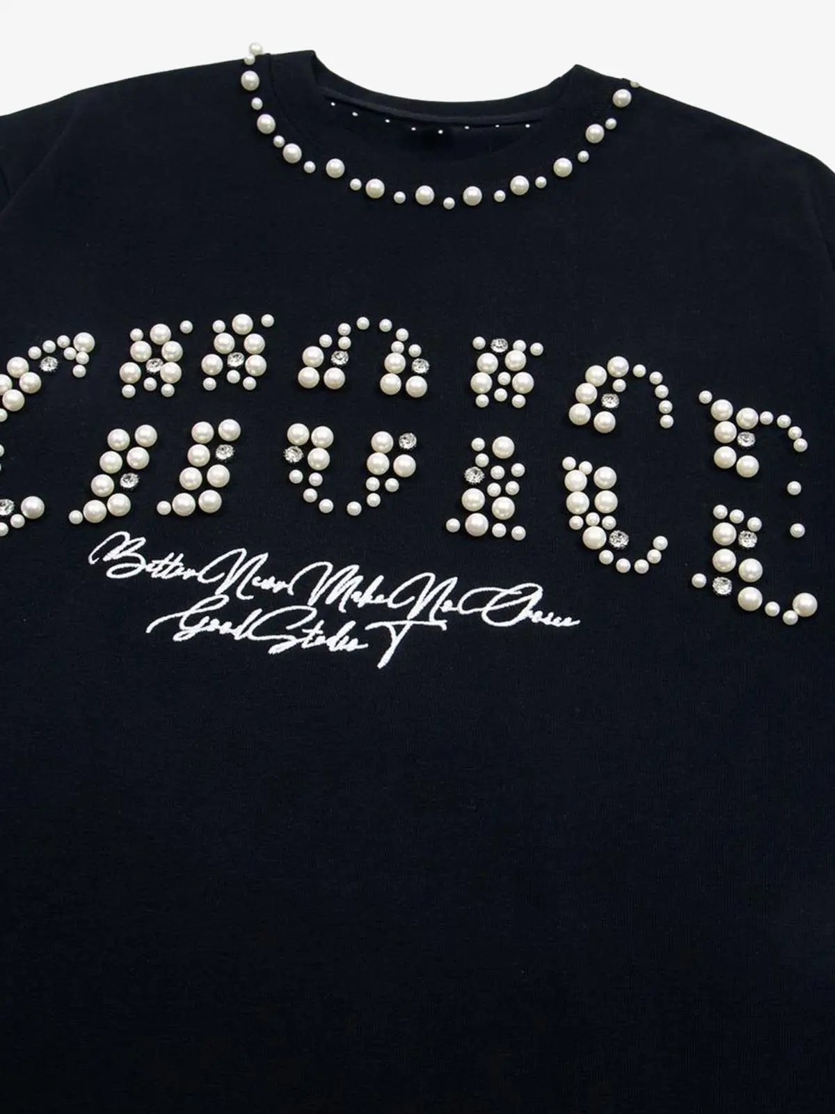 Elegant Pearl-Embellished Oversized T-Shirt - Image 11