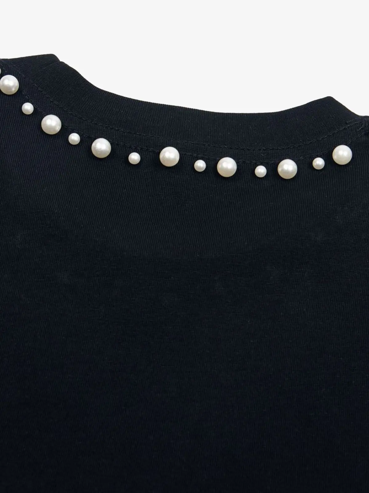 Elegant Pearl-Embellished Oversized T-Shirt - Image 14