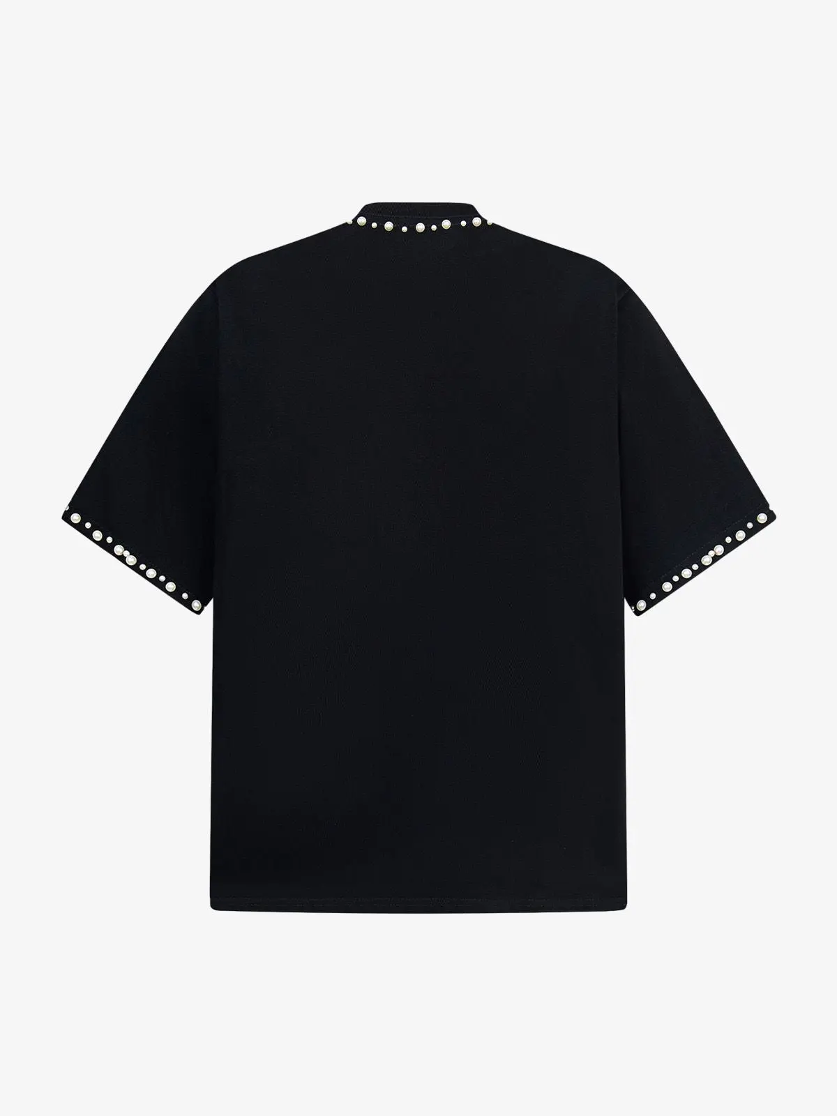 Elegant Pearl-Embellished Oversized T-Shirt - Image 3